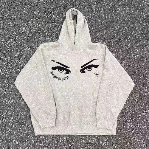 VIBE Hip Hop Street Eye Print Gray L Hooded Sweatshirt Size US L / EU 52-54 / 3 - 1 Thumbnail
