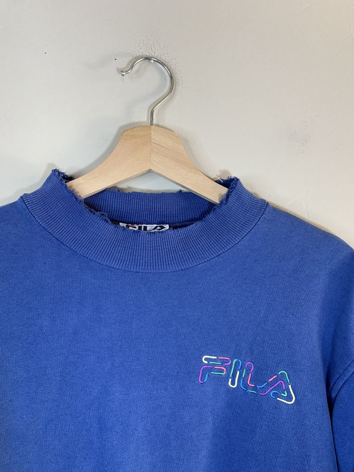 Designer × Fila × Vintage RARE* Vintage FILA Italy Made Distressed Crewneck Sweatshirt Size US S / EU 44-46 / 1 - 2 Thumbnail