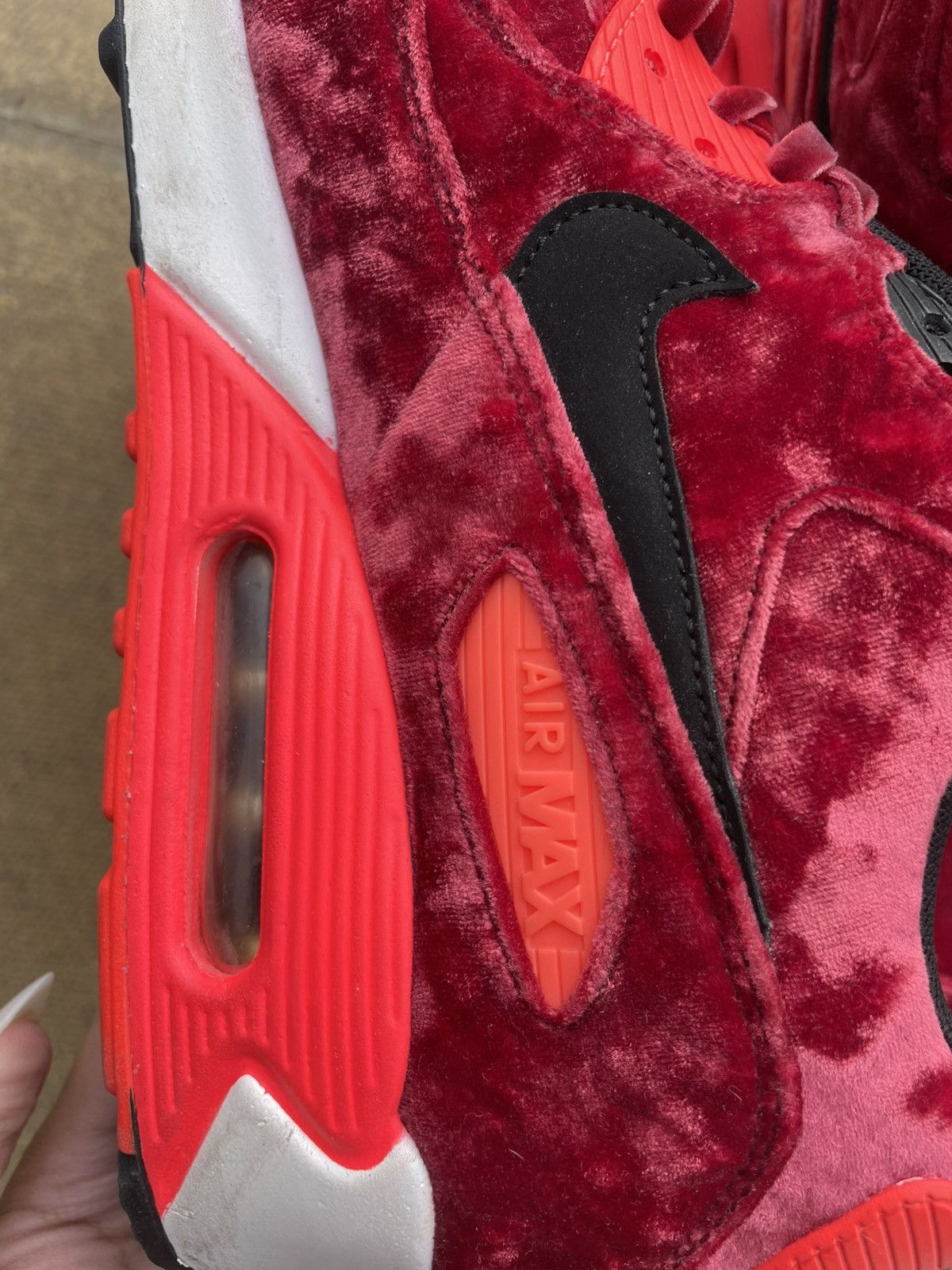 Nike × Vintage Nike air max 90 25th anniversary red Velvet limited ed uk 9 Size US 9 / EU 42 - 9 Thumbnail