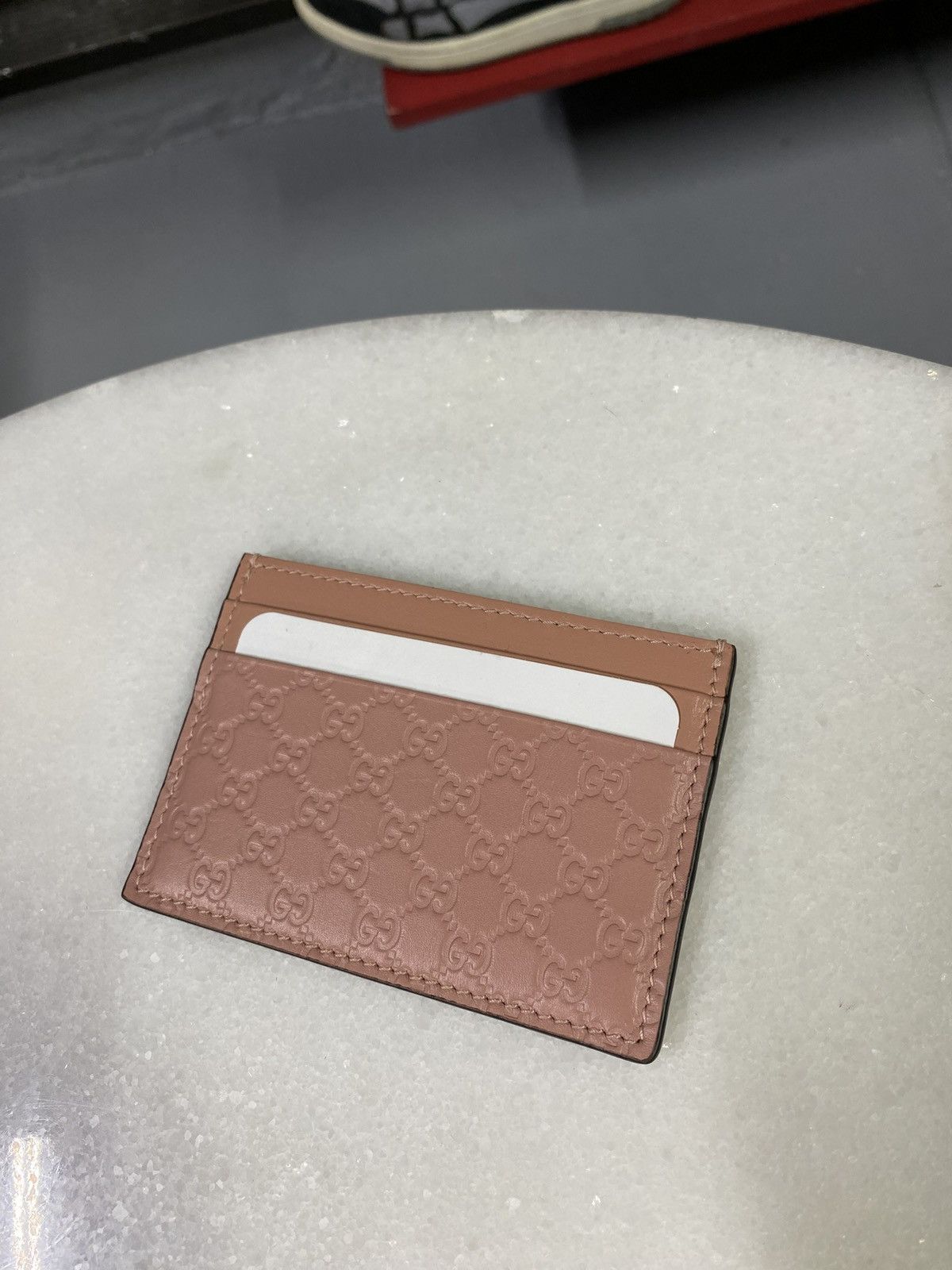 Gucci Gucci GG Monogram Pink Card Holder New Size ONE SIZE - 1 Thumbnail