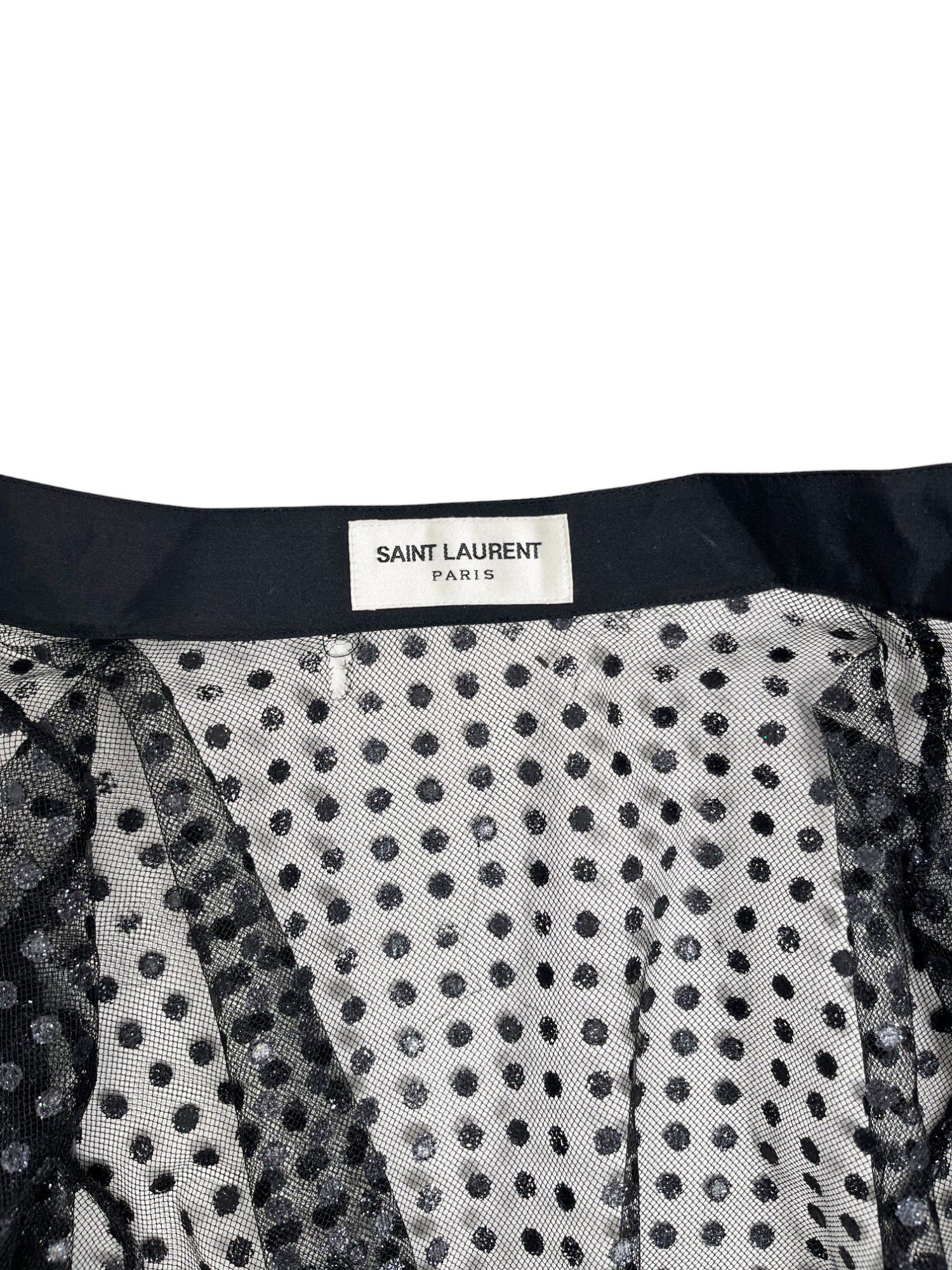 Saint Laurent Paris by Hedi Slimane S/S 2016 Transparent Silver Pois Shirt Size S / US 4 / IT 40 - 11 Thumbnail