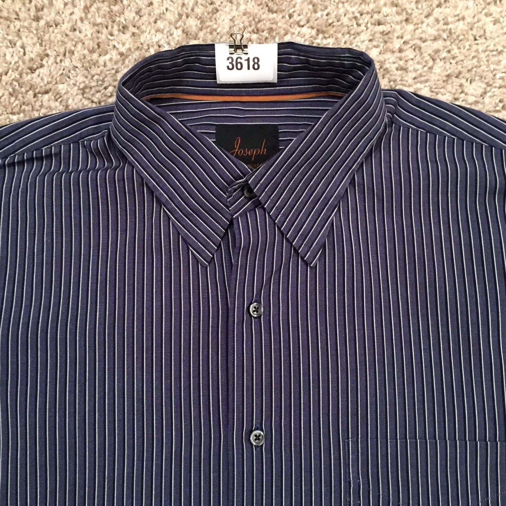 Jos. A. Bank Jos. A. Bank Shirt Mens Large Blue Striped Long Sleeve Button Up Size US L / EU 52-54 / 3 - 3 Thumbnail