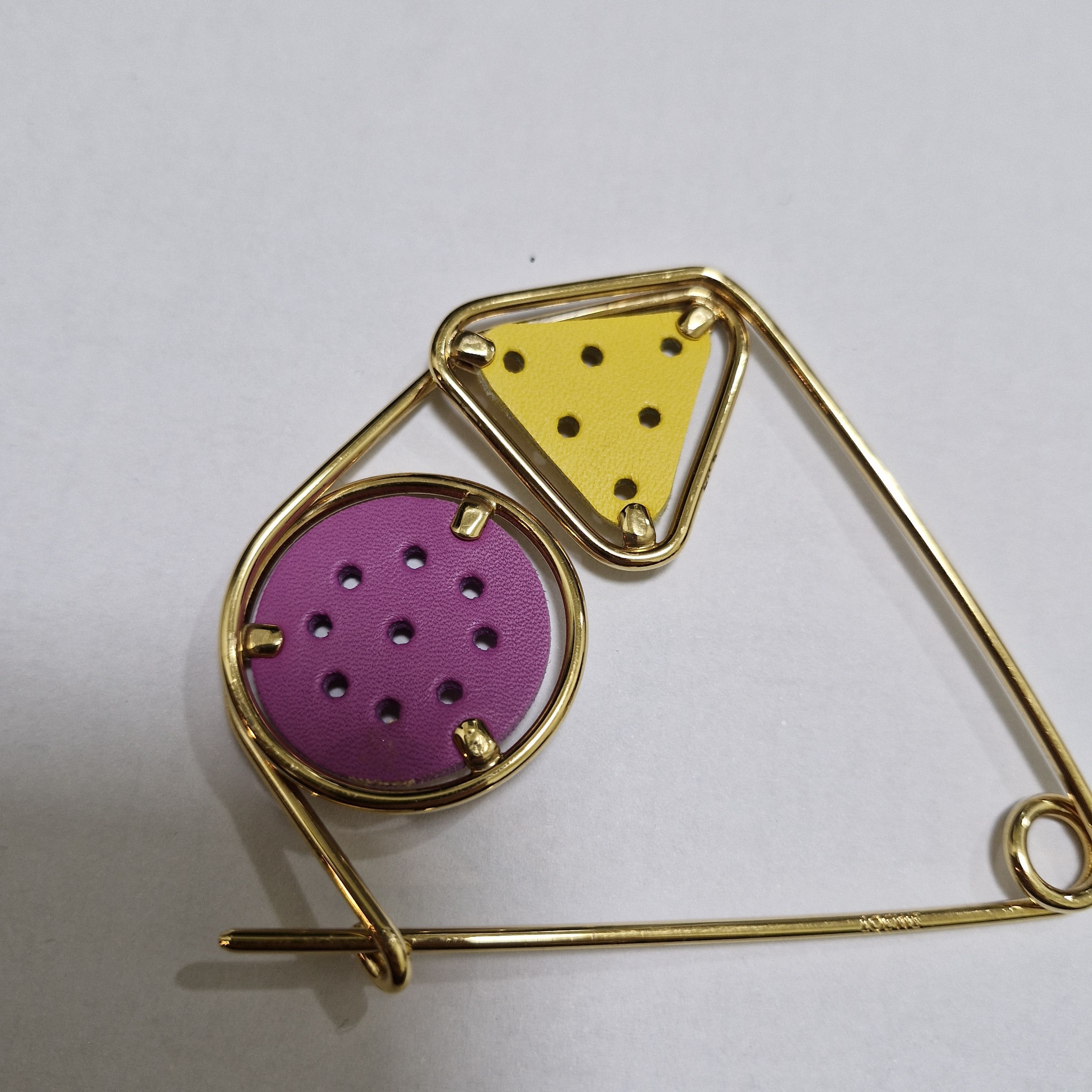 Loewe LOEWE Meccano Gold Leather Brooch Pin Size ONE SIZE - 4 Thumbnail