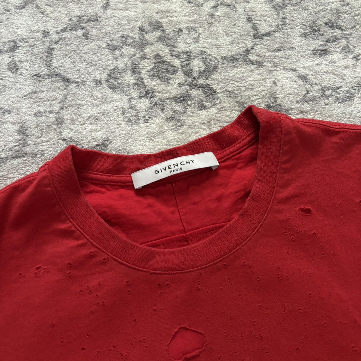 Givenchy Givenchy Bullet Hole Destroyed Distressed T-Shirt Red Size US L / EU 52-54 / 3 - 4 Thumbnail