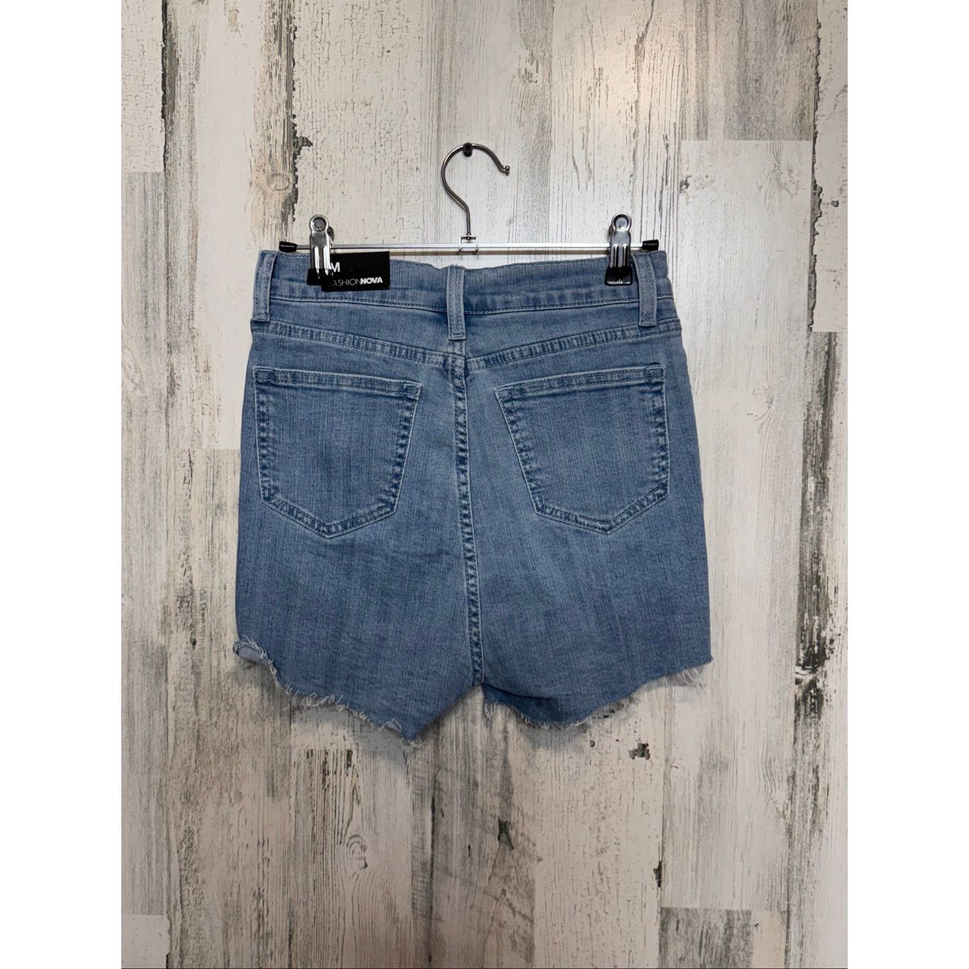Other Fashion Nova Distressed Denim Shorts | High-Waisted Frayed Jean Shorts Size Medium Size 28" / US 6 / IT 42 - 2 Thumbnail