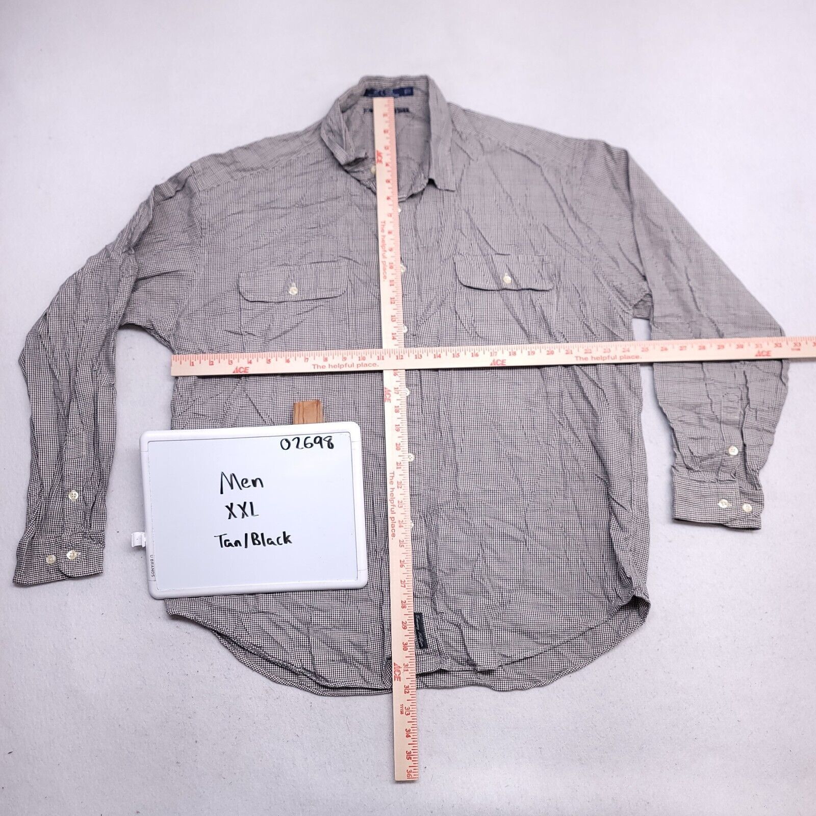 Tommy Hilfiger Tommy Hilfiger Button Up Shirt Mens Size 2XL Black Beige Size US XXL / EU 58 / 5 - 6 Thumbnail