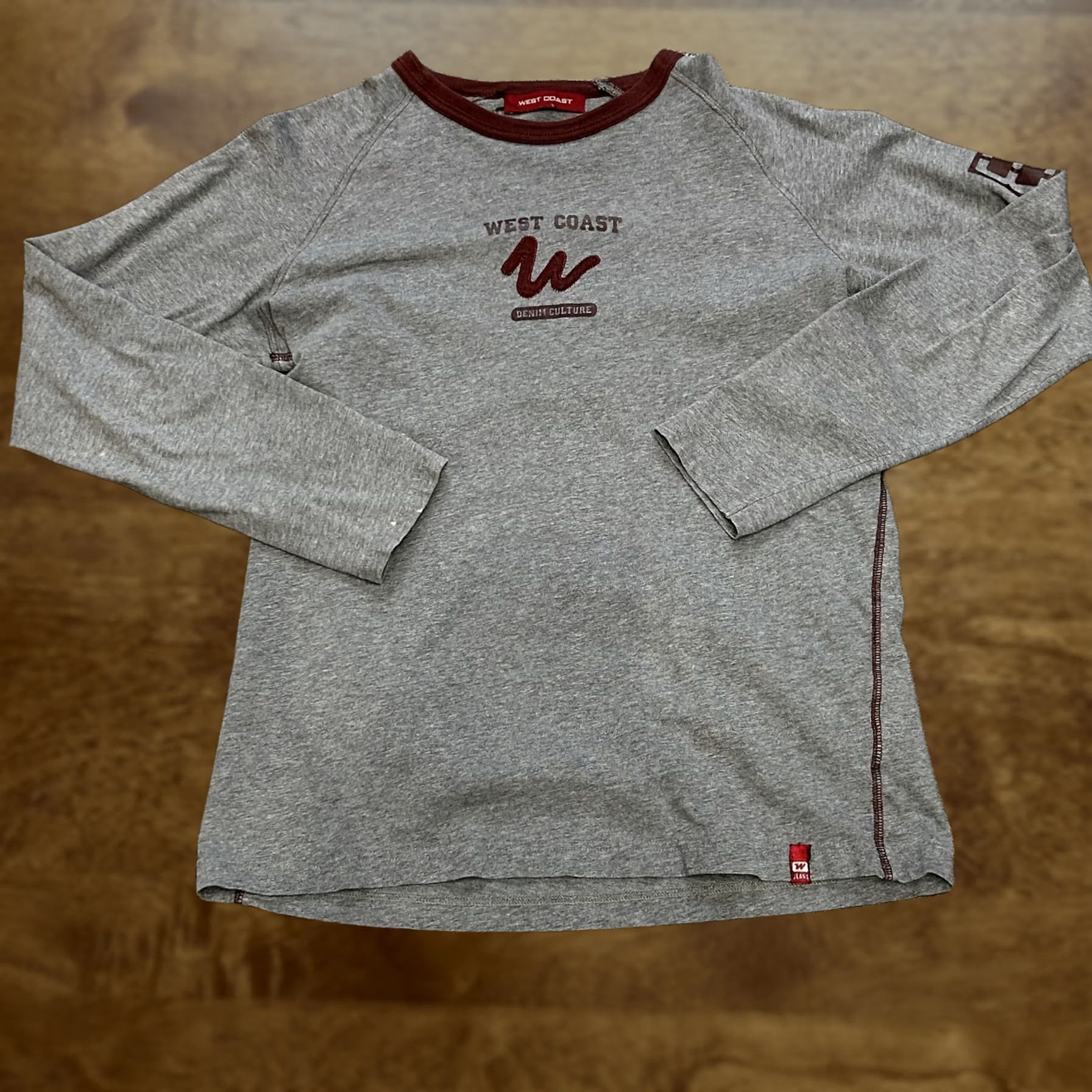 Vintage West Coast Shirt Mens Medium Gray Long Sleeve Crewneck Graphic Raglan Casual Size US S / EU 44-46 / 1 - 1 Thumbnail