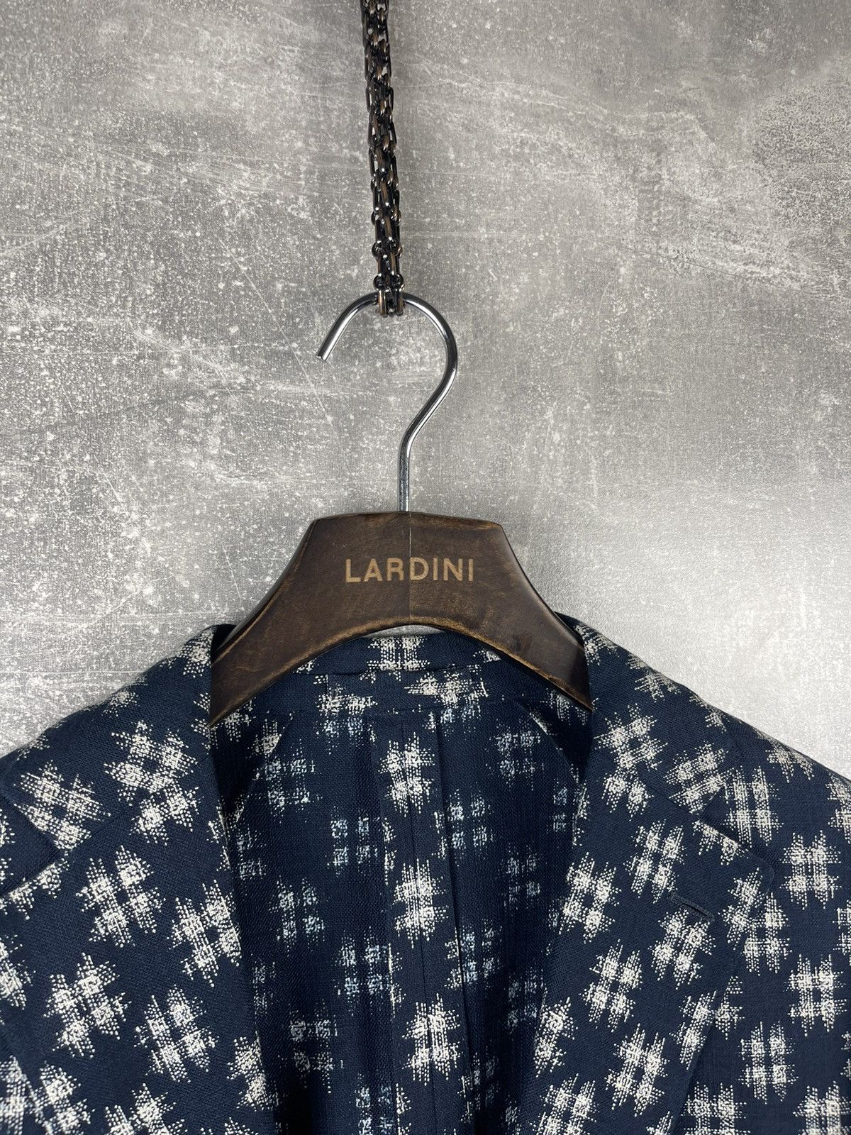 Lardini Lardini NWT Cotton White/Blue Pattern Blazer Jacket Size 48L - 5 Thumbnail