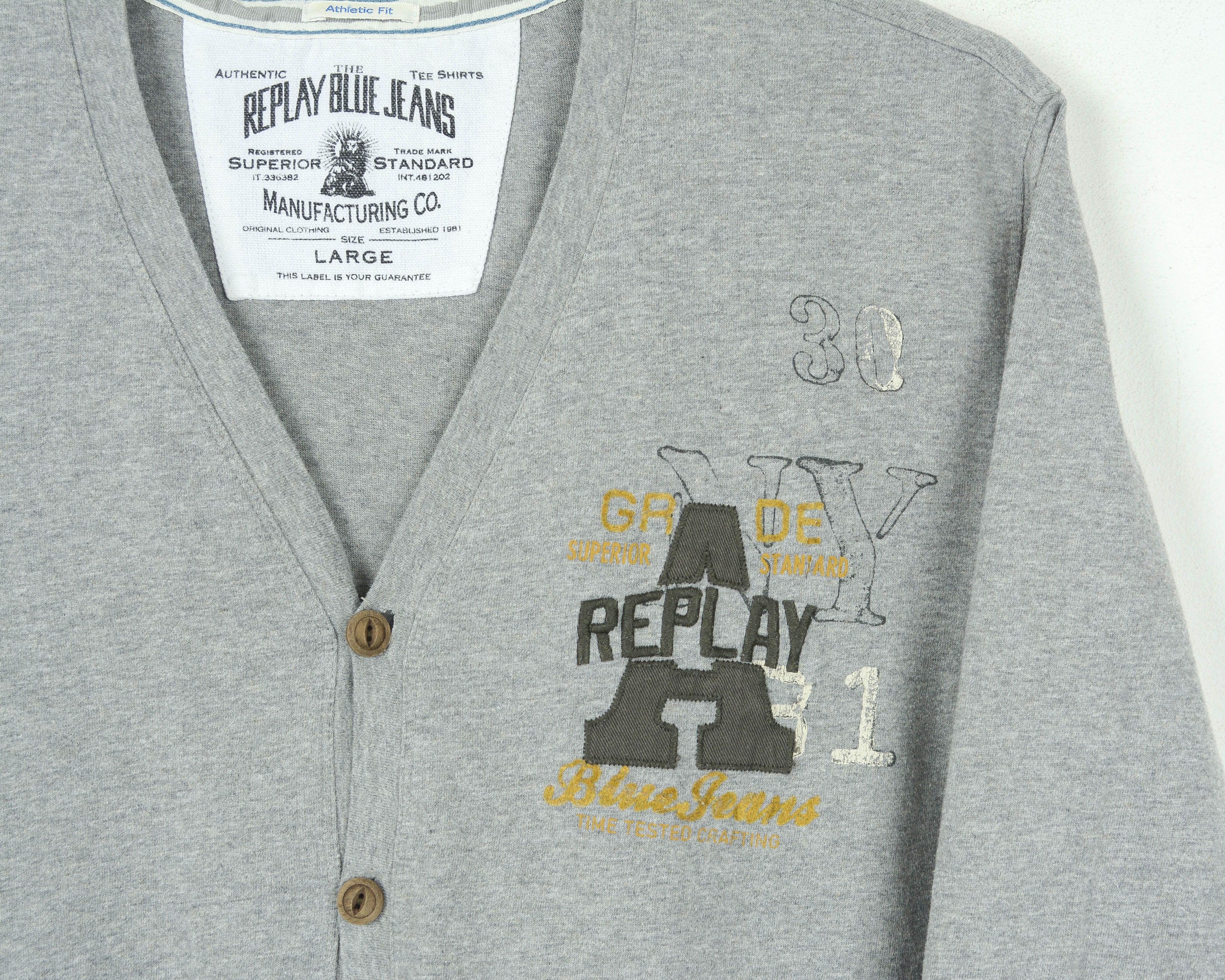 Replay REPLAY Athletic Fit Cardigan Jumper Button Jacket Sweater Size US L / EU 52-54 / 3 - 3 Thumbnail