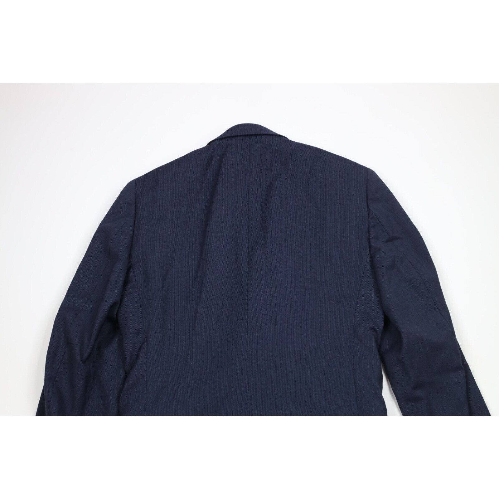 Calvin Klein Calvin Klein Wool Striped 2 Piece Suit Wedding Dark Blue Size 38R - 8 Thumbnail