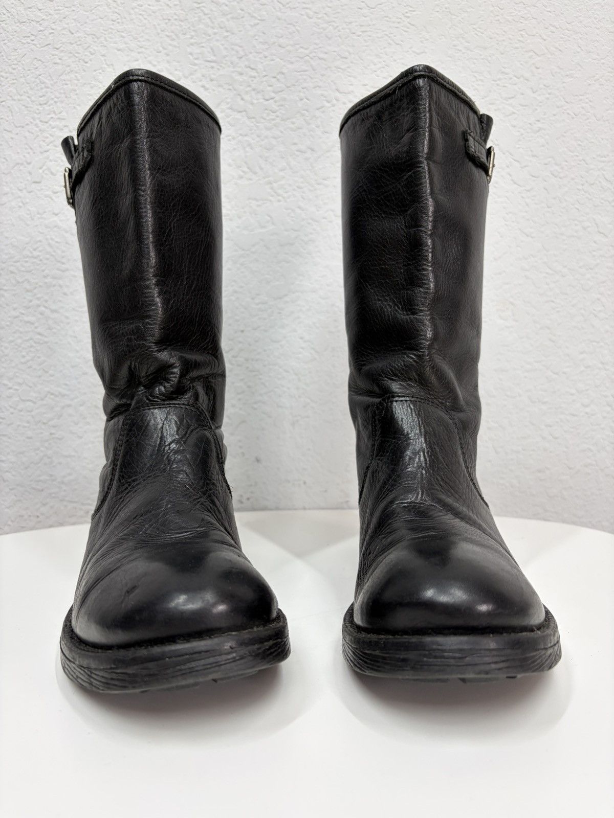 If Six Was Nine Double Buckle Black Moto Boots Red Wing Frye Guidi Inspired Size US 8 / EU 41 - 9 Thumbnail