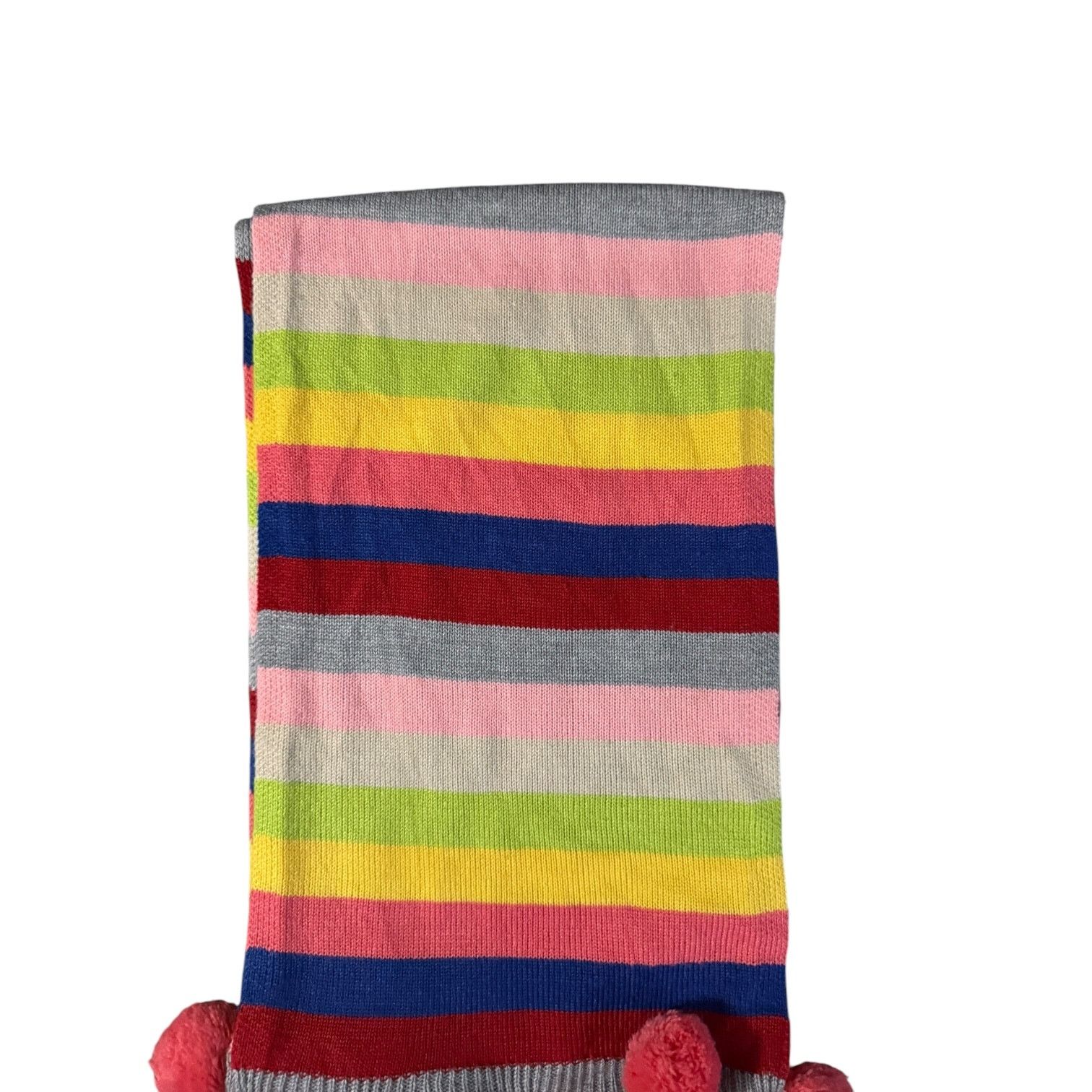 Other Talbots Wool Blend Scarf – Striped with Pink Pom-Pom Panache Size ONE SIZE - 3 Thumbnail