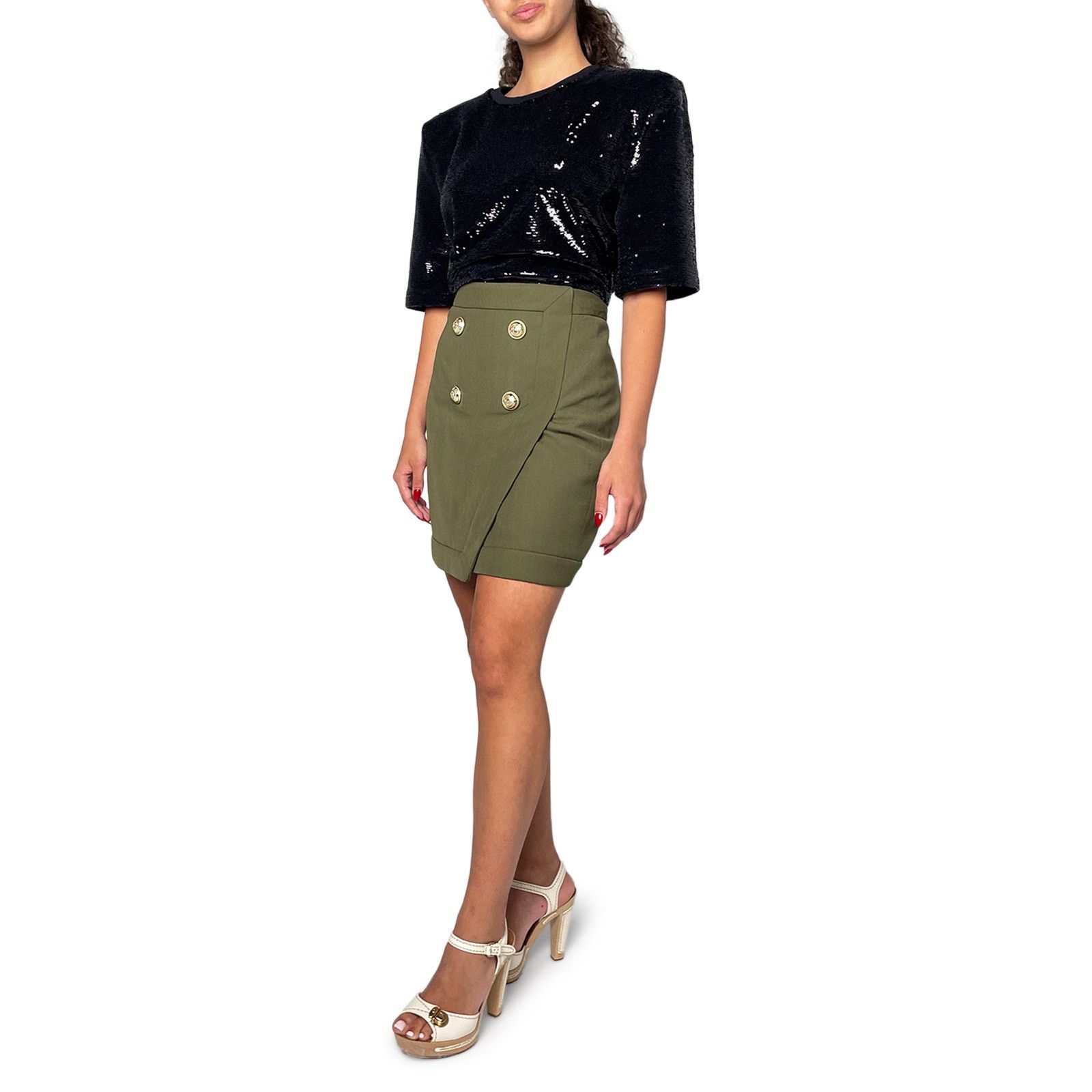 The Attico Black Short Sleeve Fully Sequinned Tunic Top Size M / US 6-8 / IT 42-44 - 4 Thumbnail