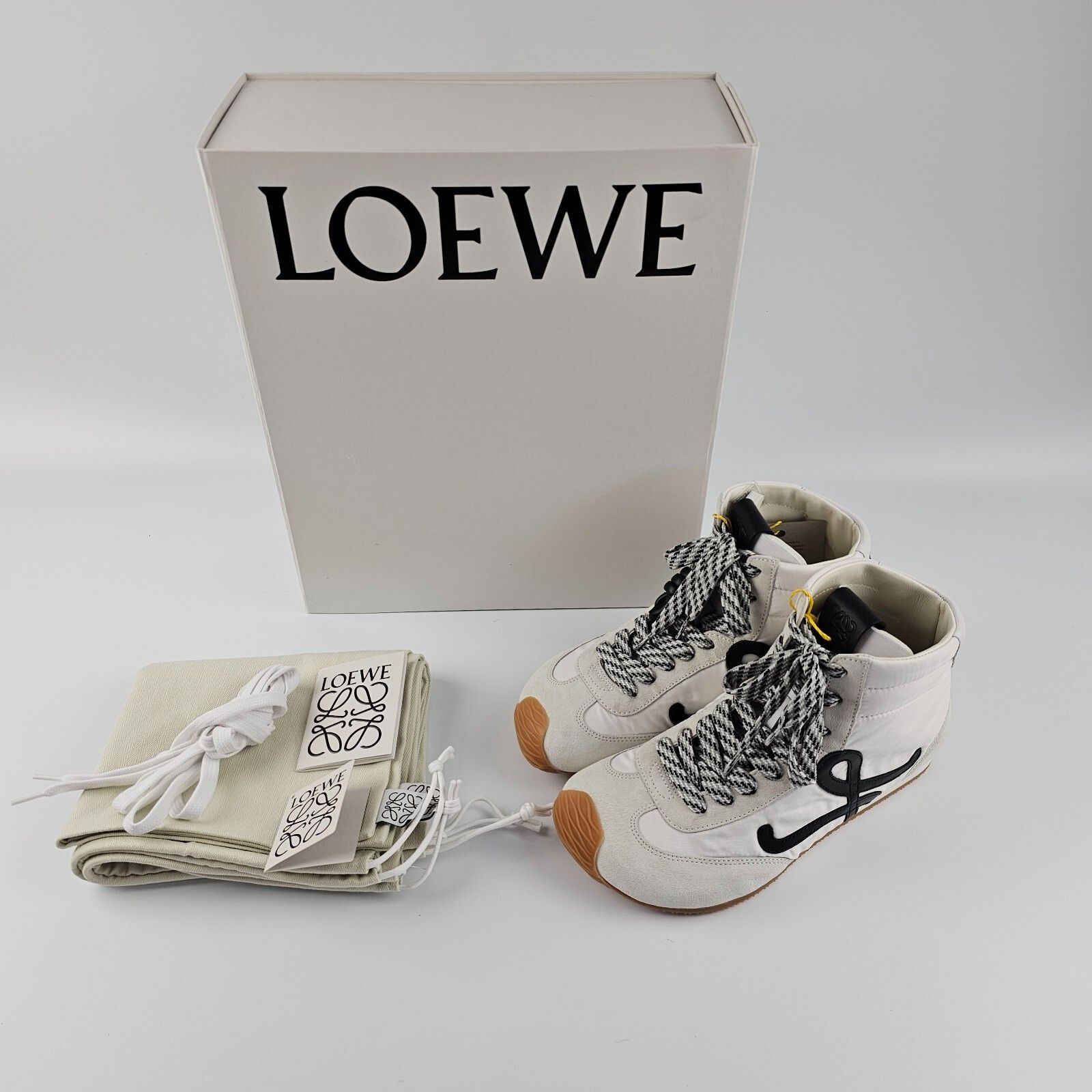 LOEWE Ballet Runner 2.0 $990 White/Black High Top Sneakers N