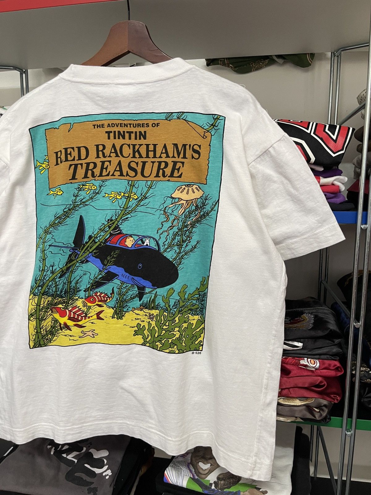 Vintage Vintage 90s The adventures of Tintin Red Rackhams Treasure Size US L / EU 52-54 / 3 - 4 Thumbnail