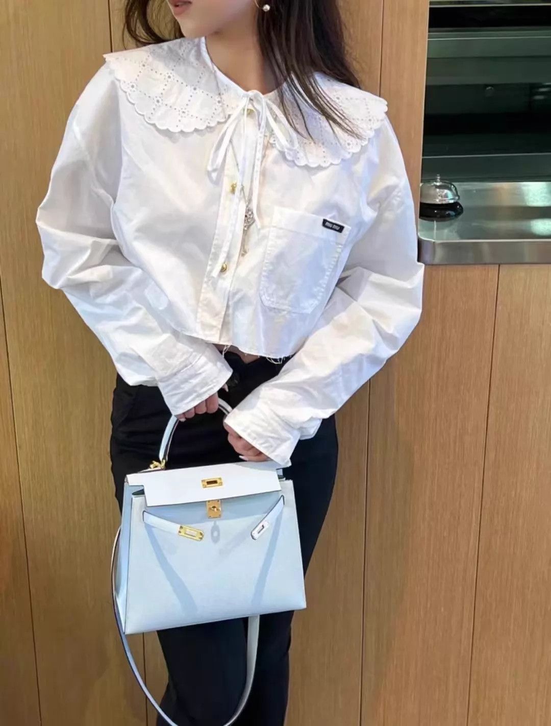 Miu Miu MIU MIU Doll Collar Star Long-Sleeve Shirt NWT40 Size S / US 4 / IT 40 - 7 Thumbnail