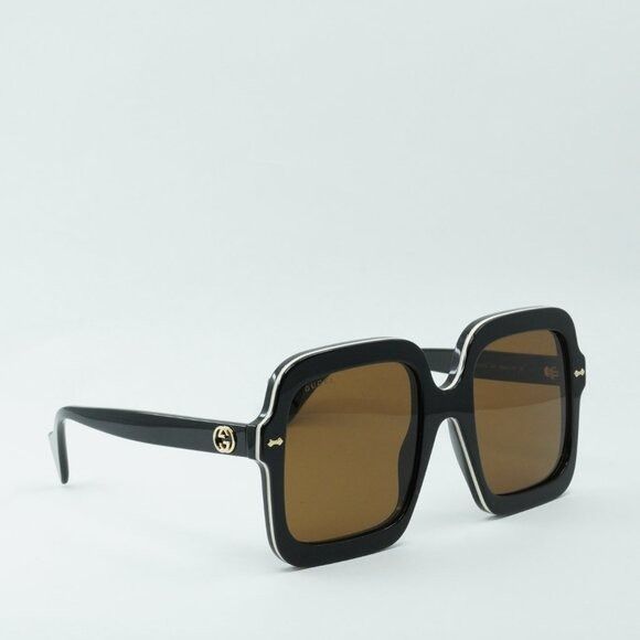 Gucci Gucci GG1241S 001 Sunglasses Black Square Frame, Brown Size ONE SIZE - 4 Thumbnail