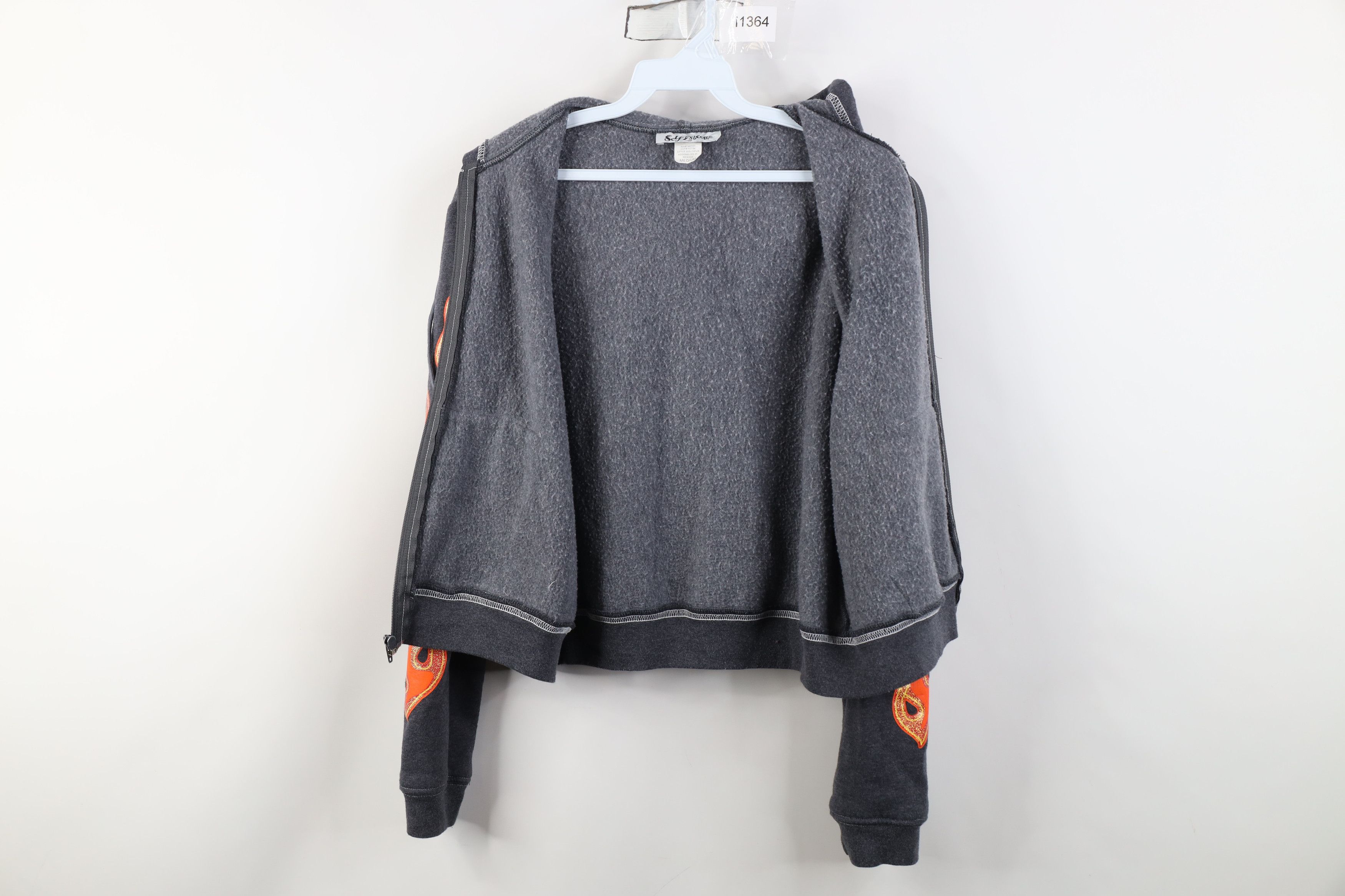 Vintage Vintage 90s Y2K Babydoll Turtle Fire Flames Full Zip Hoodie Size M / US 6-8 / IT 42-44 - 12 Thumbnail