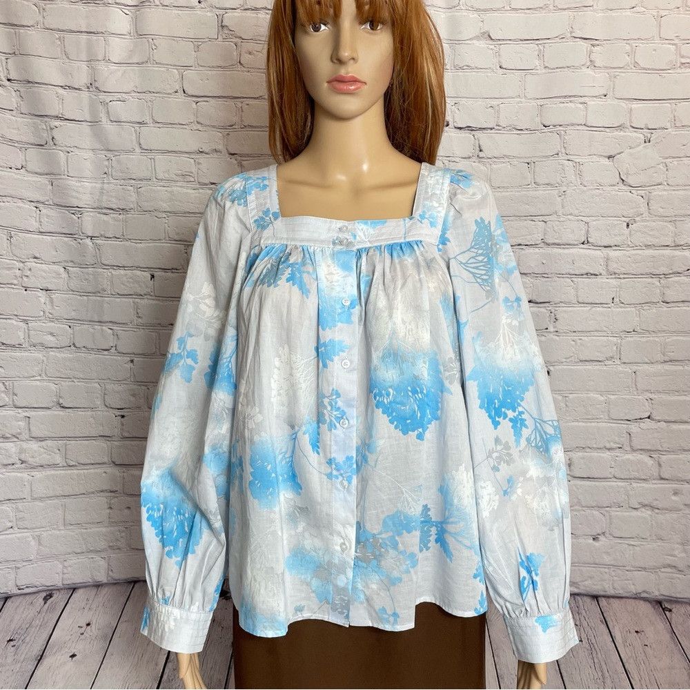 Calvin Klein NWT New Calvin Klein Floral Print Square Neck Long Sleeve V Size L / US 10 / IT 46 - 1 Thumbnail