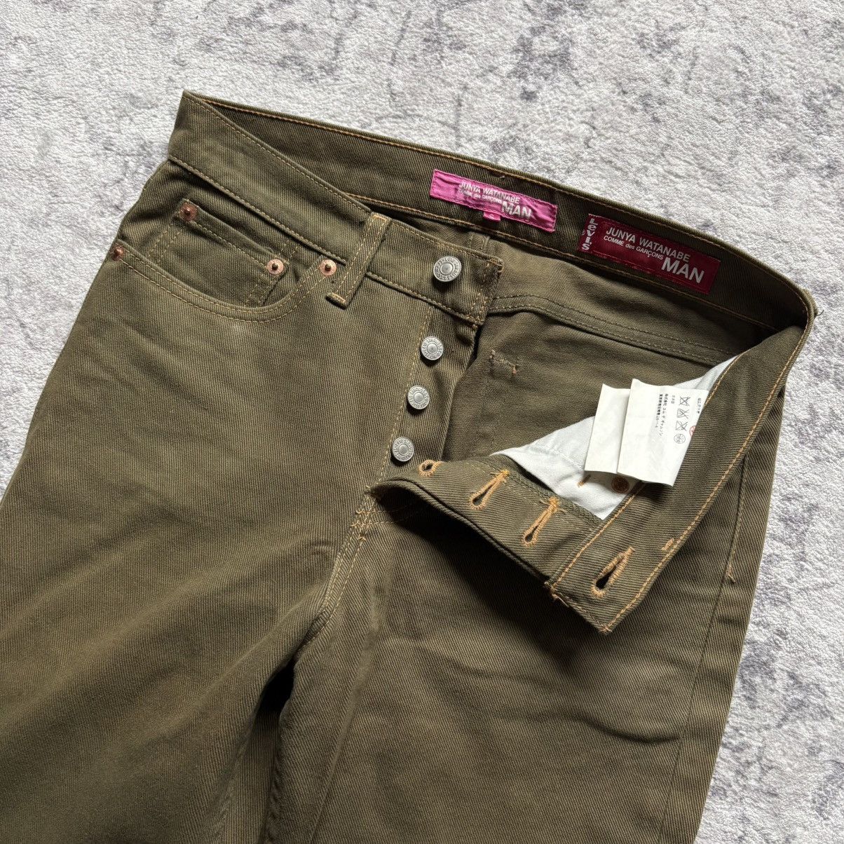 Junya Watanabe Junya Watanabe AD2003 Pink Label Green Denim Jeans | S Size US 28 / EU 44 - 4 Thumbnail