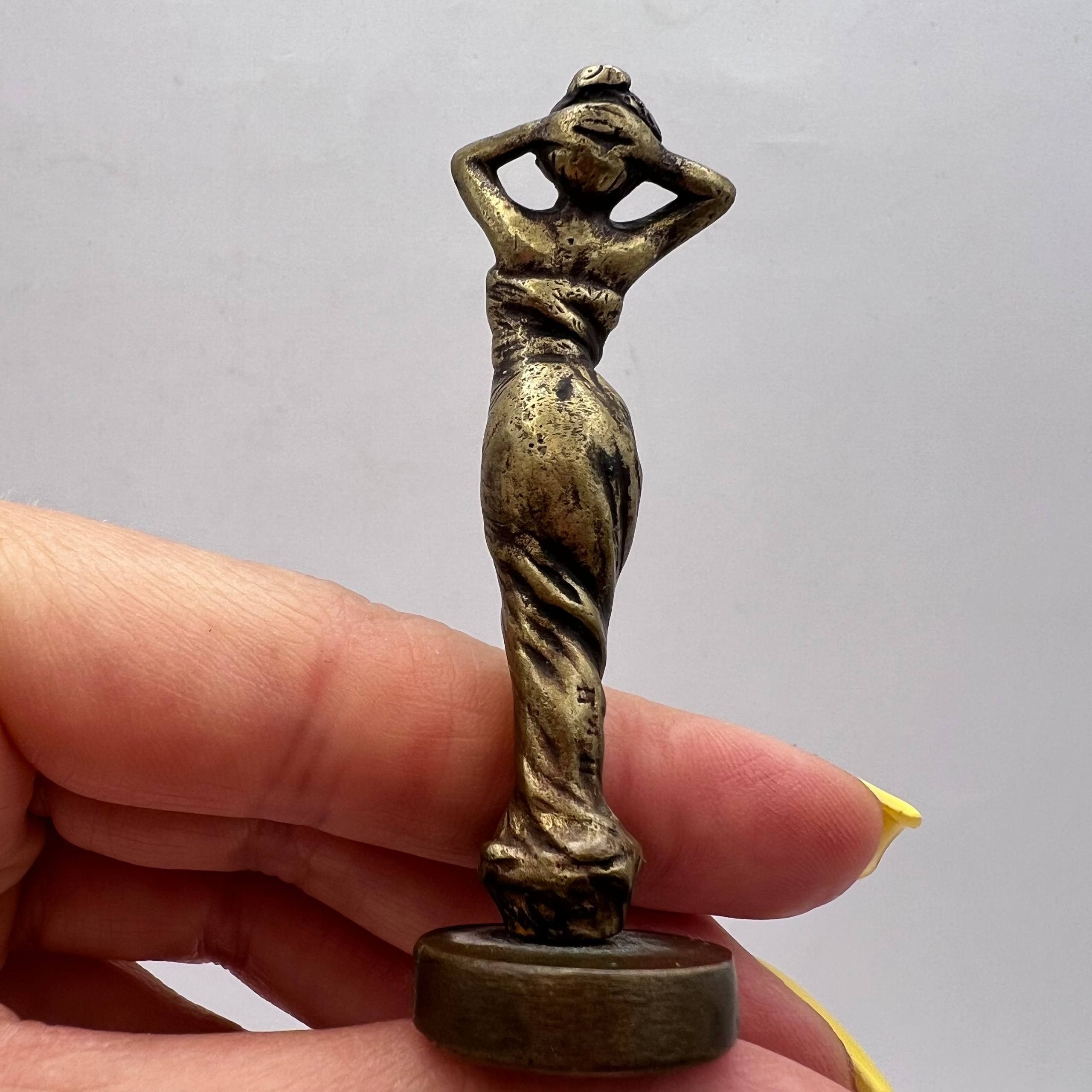 Vintage Antique Bronze Lady Figurine Wax Seal Stamp Art 6.5cm Size ONE SIZE - 11 Thumbnail