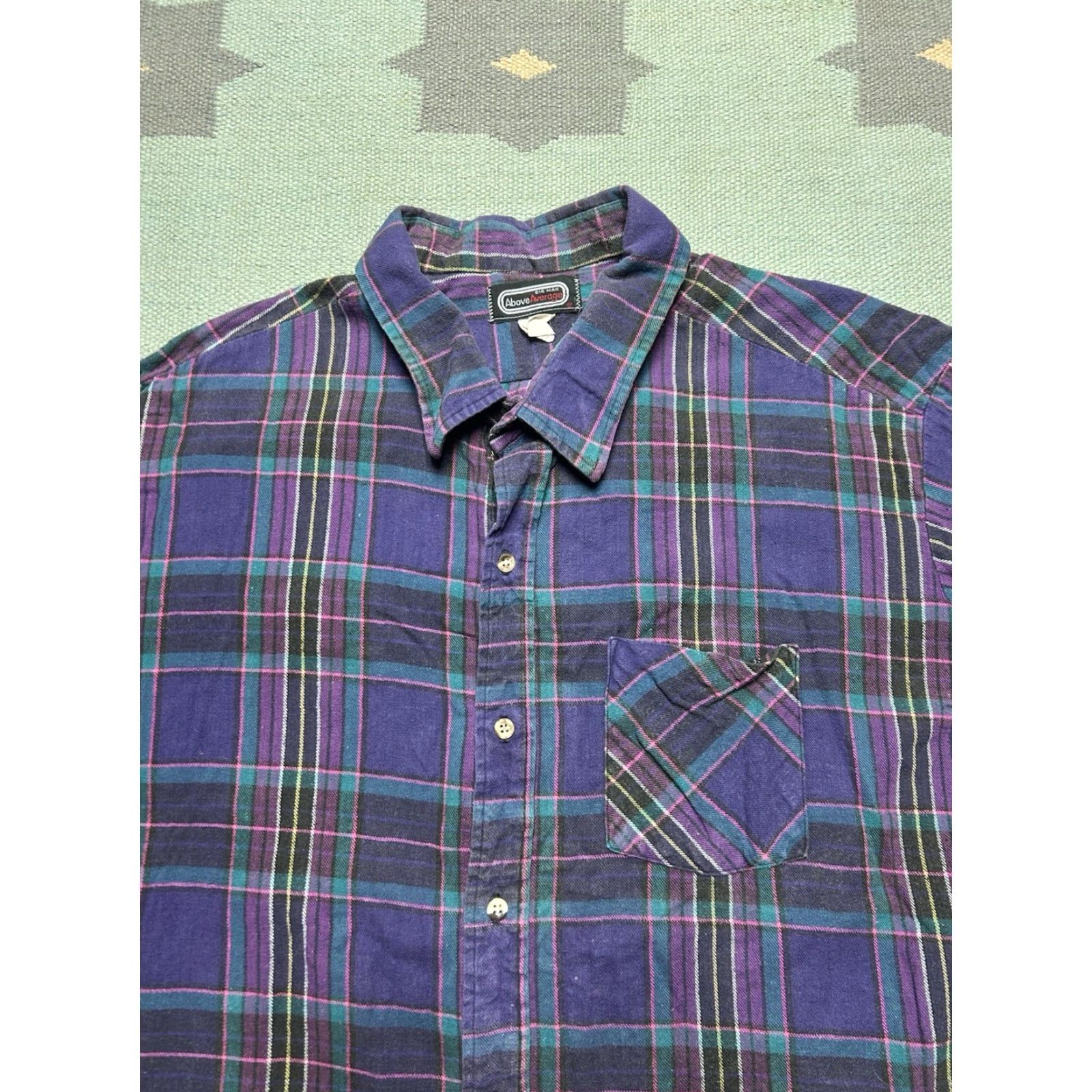 Vintage VINTAGE 80s long sleeve flannel shirt brushed cotton soft plaid purple men’s 3XL Size US XXL / EU 58 / 5 - 3 Thumbnail