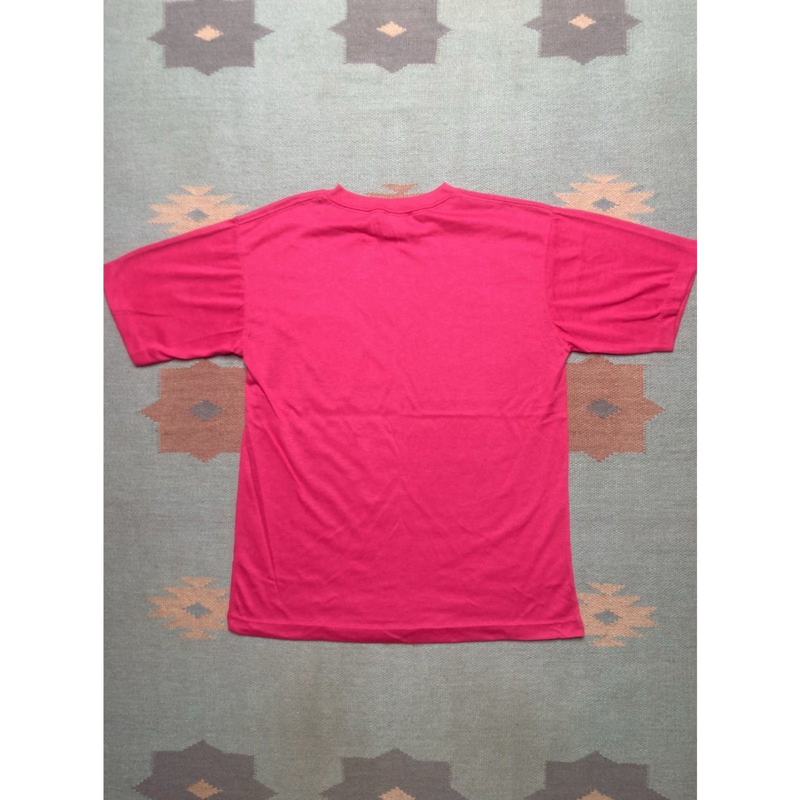 Pinko VINTAGE 80s pocket T-Shirt Men M & M Pink Poly Cotton Boxy Adult Medium Size US M / EU 48-50 / 2 - 5 Thumbnail