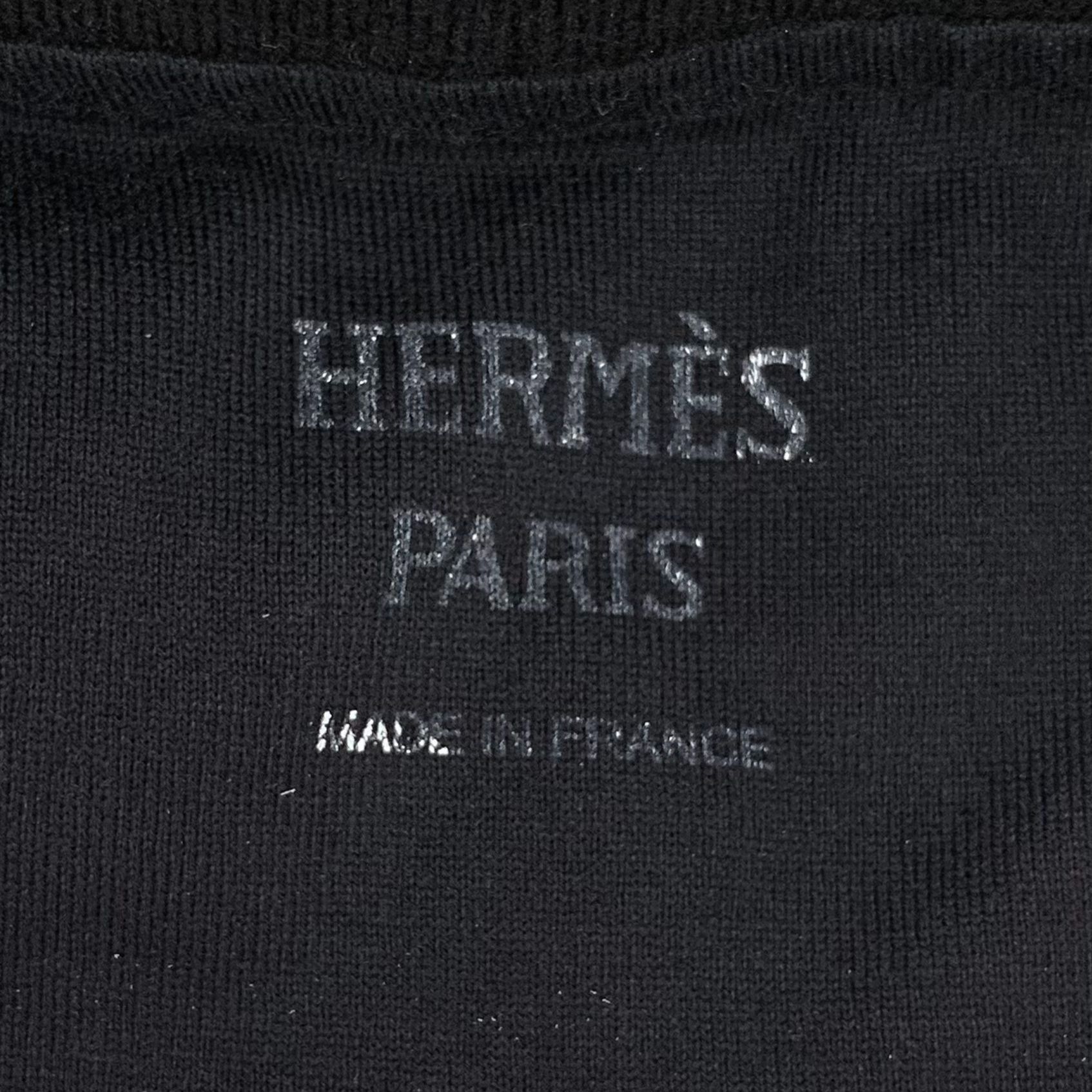 Hermes H14310 Hermès Paris Black Cotton Chain Detail T-Shirt Dress Size XXS / US 00 / IT 34 - 5 Thumbnail