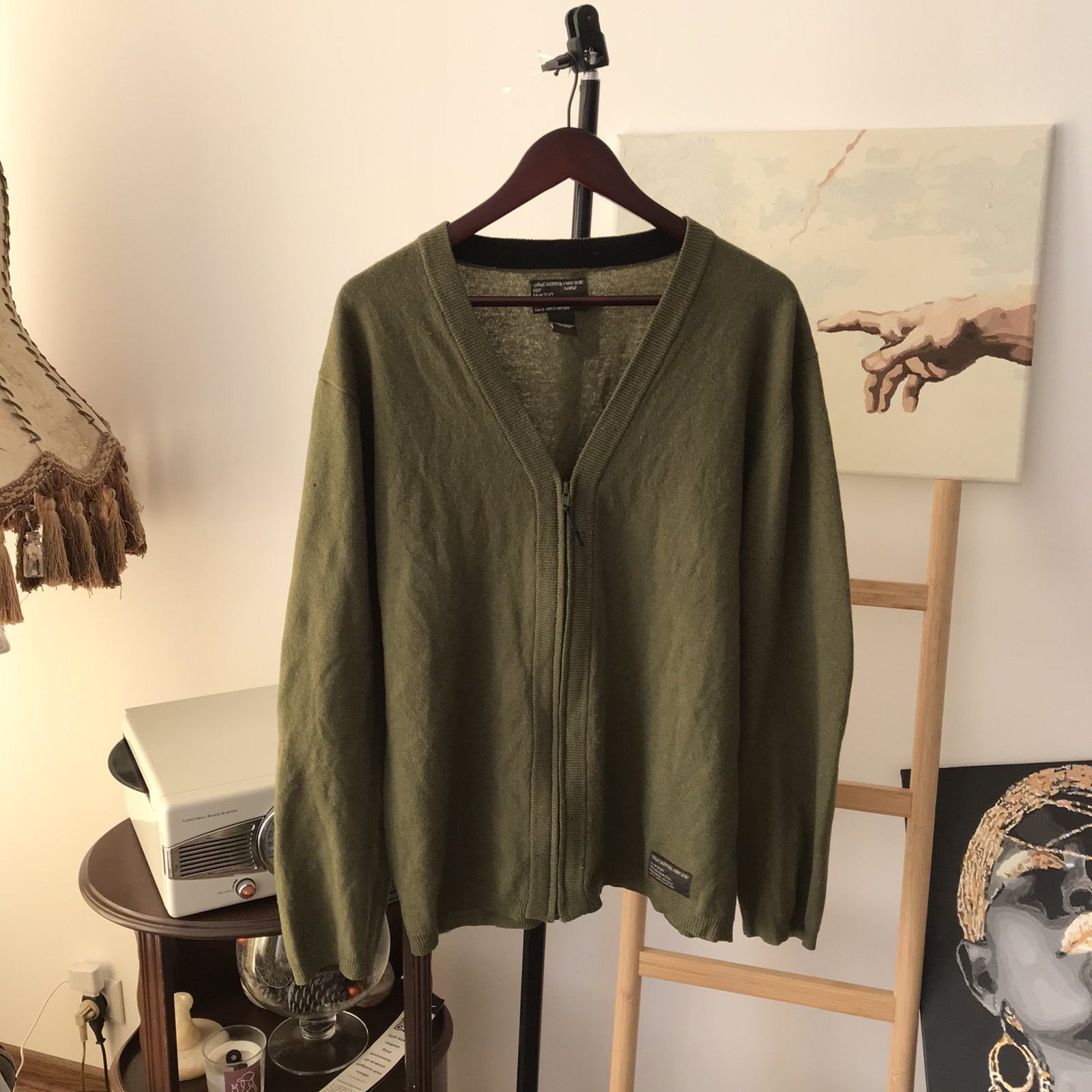Stussy Vintage Stussy Knit Olive Collar Cardigan Zip Up 90s Size US XL / EU 56 / 4 - 1 Thumbnail