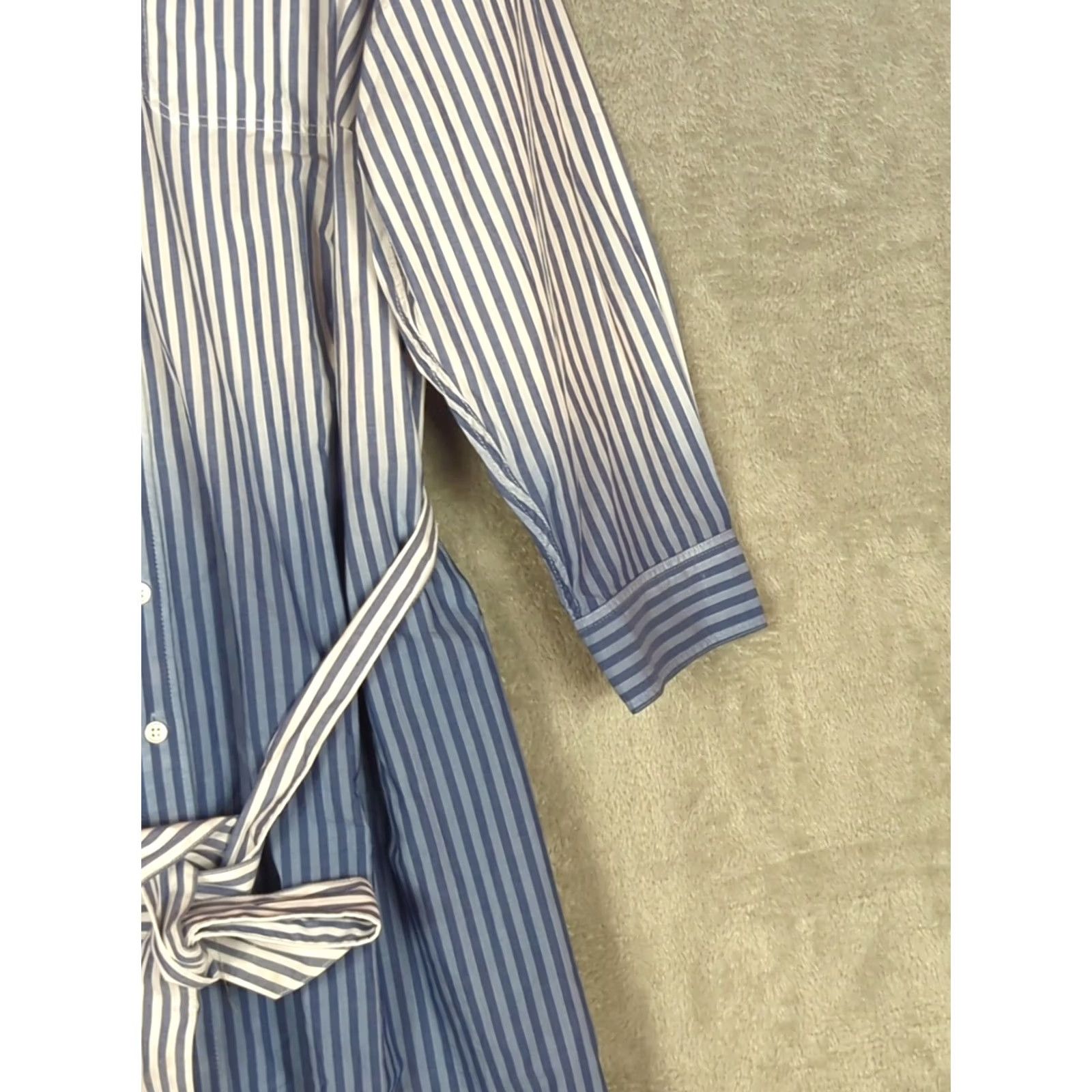 Lands' End Lands' End Shirt Dress 1X Blue Ombre Button Front Collared Long Sleeve Knee Length Plus Size Womens Vintage No N/A Size XL / US 12-14 / IT 48-50 - 5 Thumbnail