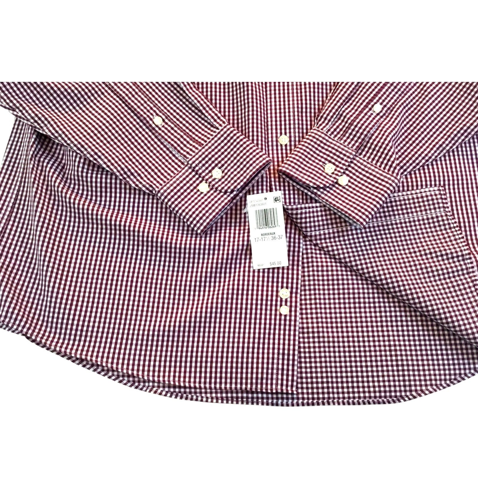Chaps Chaps Shirt Wine Check XL 17-17.5-36/37 New with Tag $45.00 Size US XL / EU 56 / 4 - 7 Thumbnail