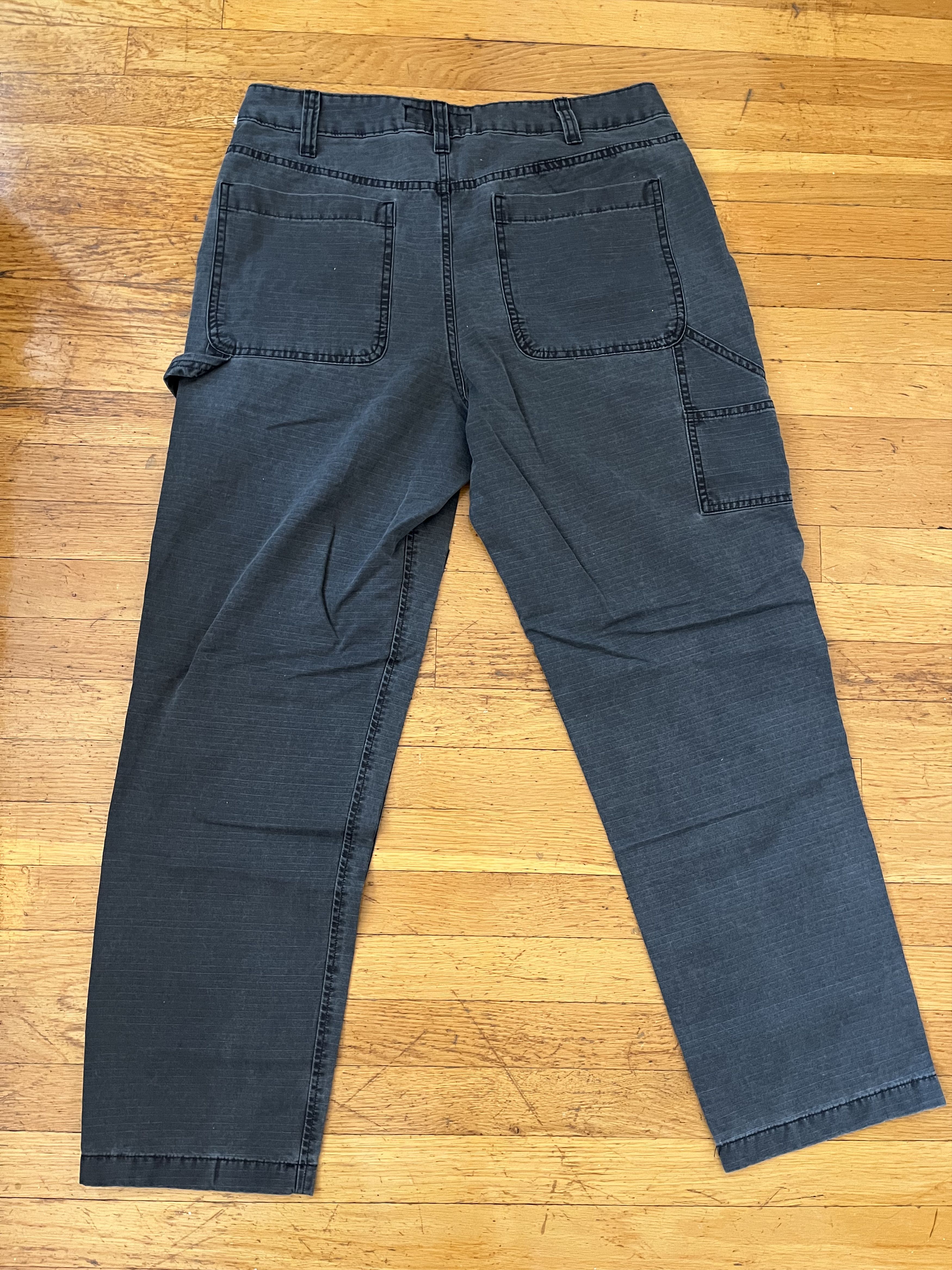 Abercrombie & Fitch Double Knee Gray Carpenter Pants Men's 33x32 Size US 33 - 2 Thumbnail