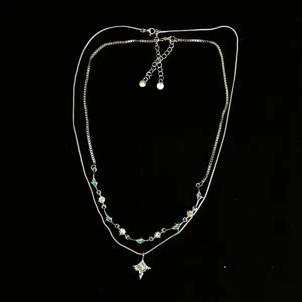 Jewelry Elegant Layered Silver Necklace Size ONE SIZE - 4 Thumbnail