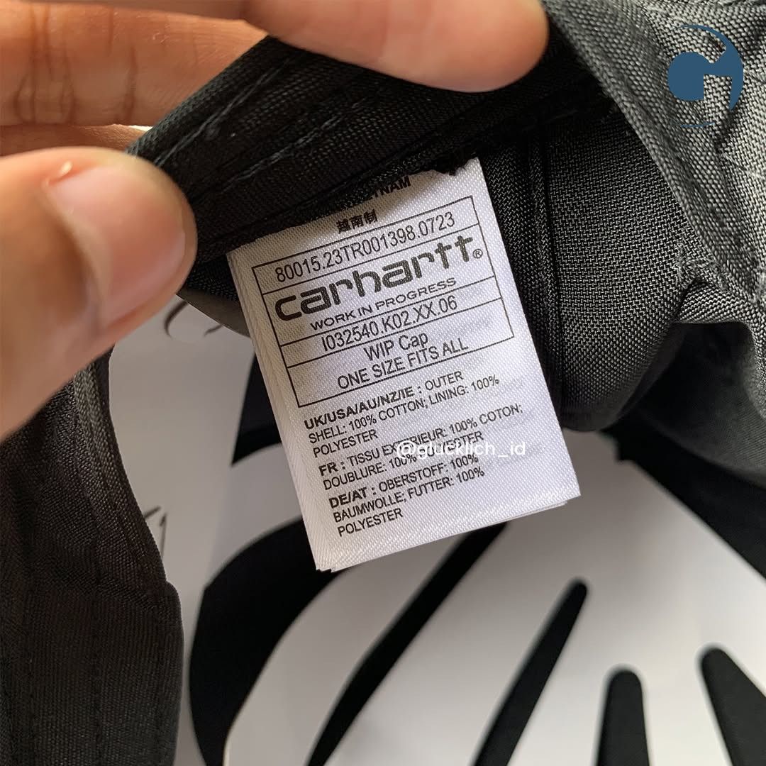 Carhartt Wip Carhartt WIP, 'WIP' Strapback Cap in Black Size ONE SIZE - 4 Thumbnail