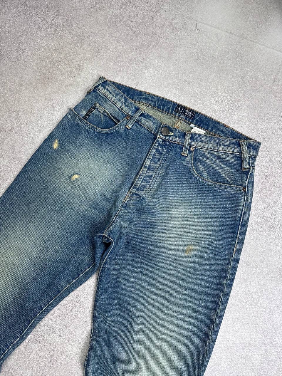 Armani Vintage 90s Armani Jeans Y2K Baggy Jeans Indigo 33 Size US 33 - 5 Thumbnail