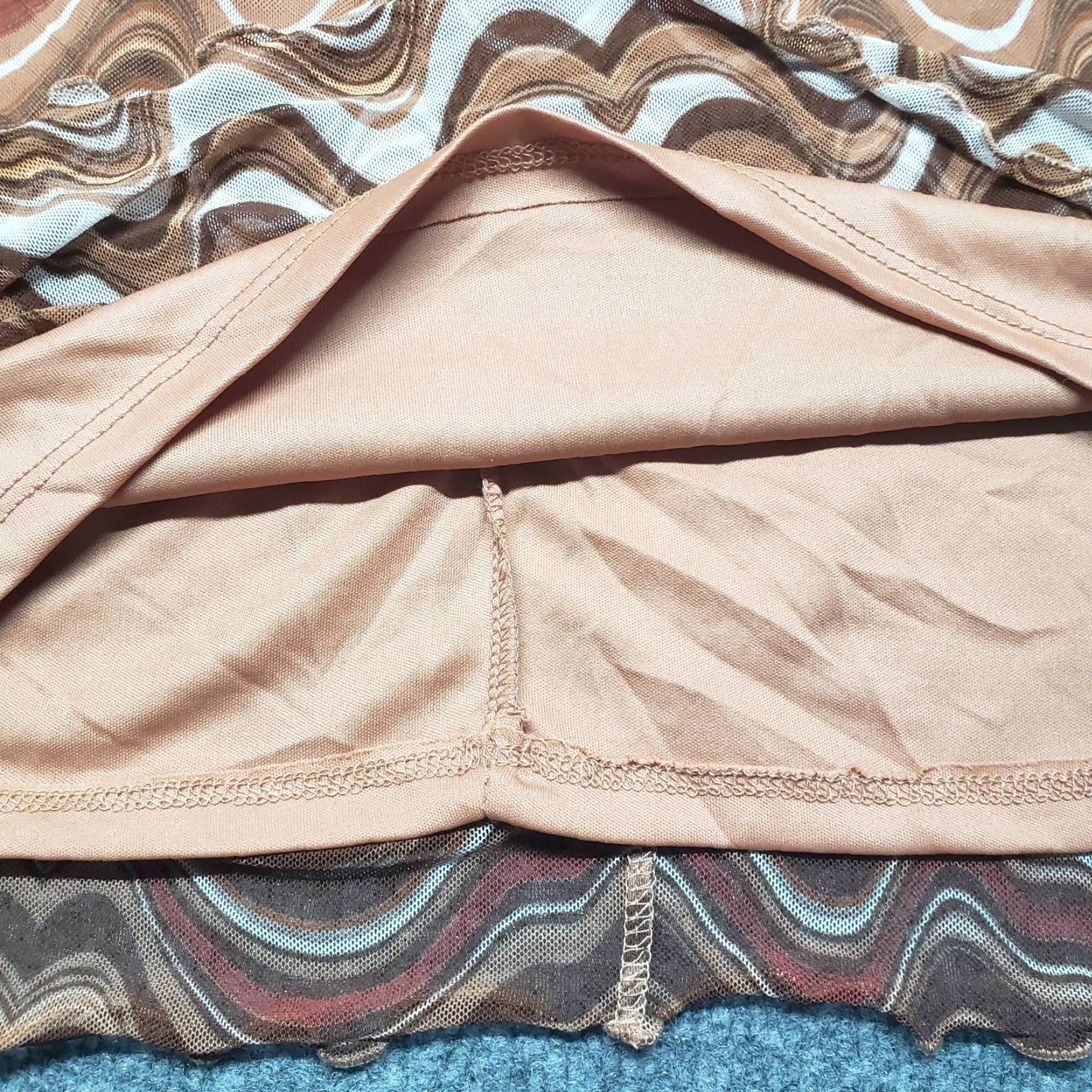 Vintage Rue21 Dress Womens Plus 3X Brown Wavy Cardigan Jacket Long Sleeve 2pc New Size XXL / US 16-18 / IT 52-54 - 2 Thumbnail