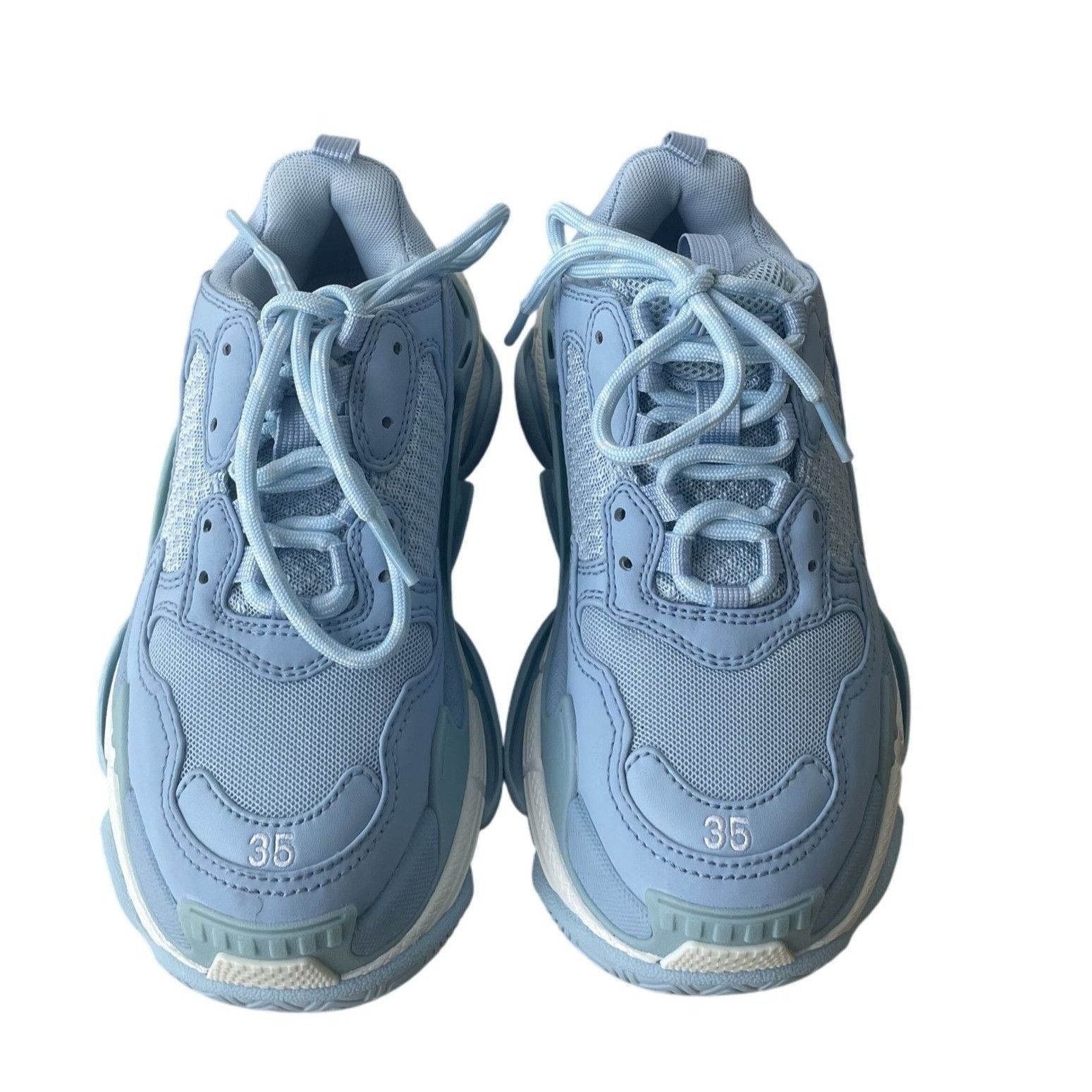 Balenciaga Balenciaga Triple S Sneakers In Light Blue For Women Or Juni Size US 5 / IT 35 - 4 Thumbnail