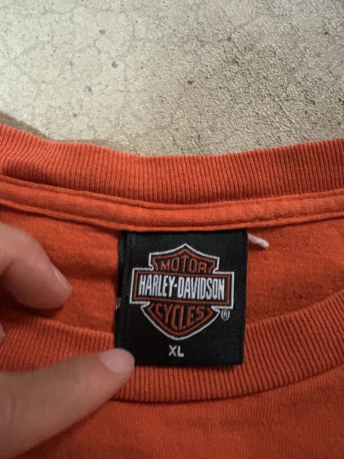 Harley Davidson × Vintage VTG 00’s Harley Davidson Graphic Pocket Tee T-shirt Orange Size US XL / EU 56 / 4 - 4 Thumbnail