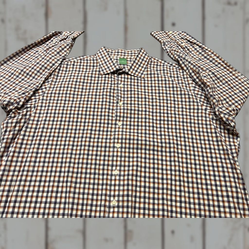 Sid Mashburn Sid Mashburn Men's 2XL Plaid Check Button-Up Shirt Regular Fit Multicolor Preppy Size US XXL / EU 58 / 5 - 1 Thumbnail