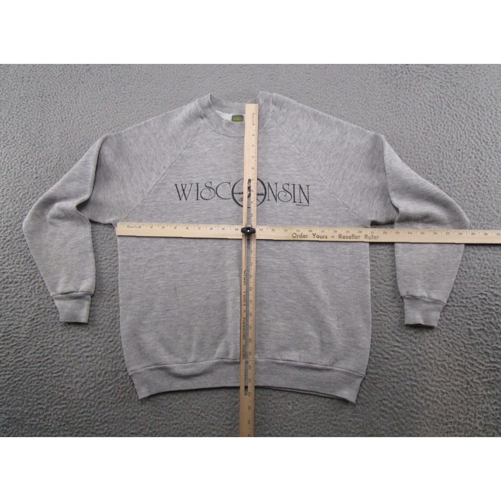 Jerzees VINTAGE Jerzees Sweatshirt Raglan Sleeve 80s Wisconsin USA Crew Neck Gray L Mens Size US L / EU 52-54 / 3 - 6 Thumbnail