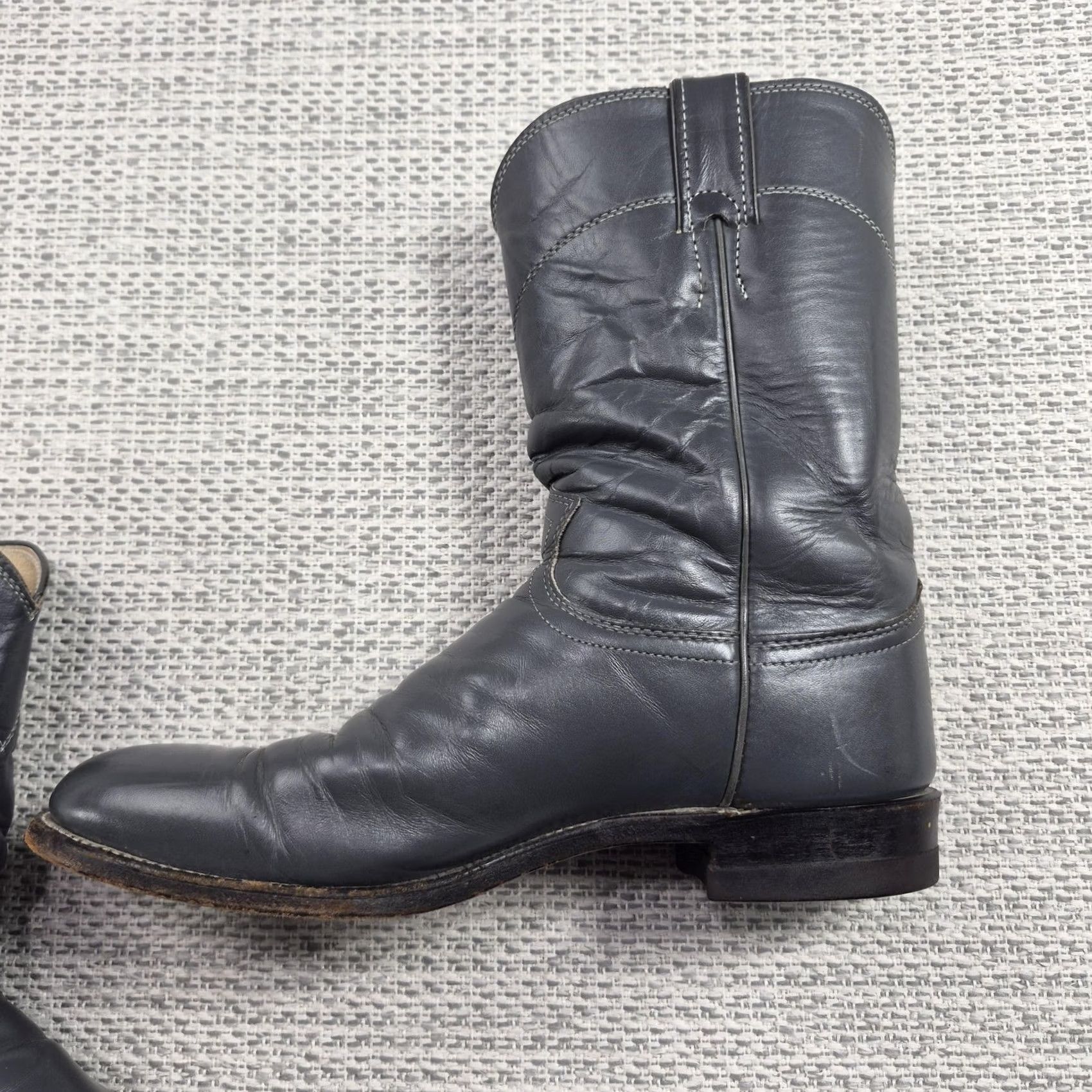 Justin Boots Justin Boots Mens Boot Western Round Toe 3025 Gray Leather Mid-Calf D Size 10 Boss Size US 10 / EU 43 - 5 Thumbnail