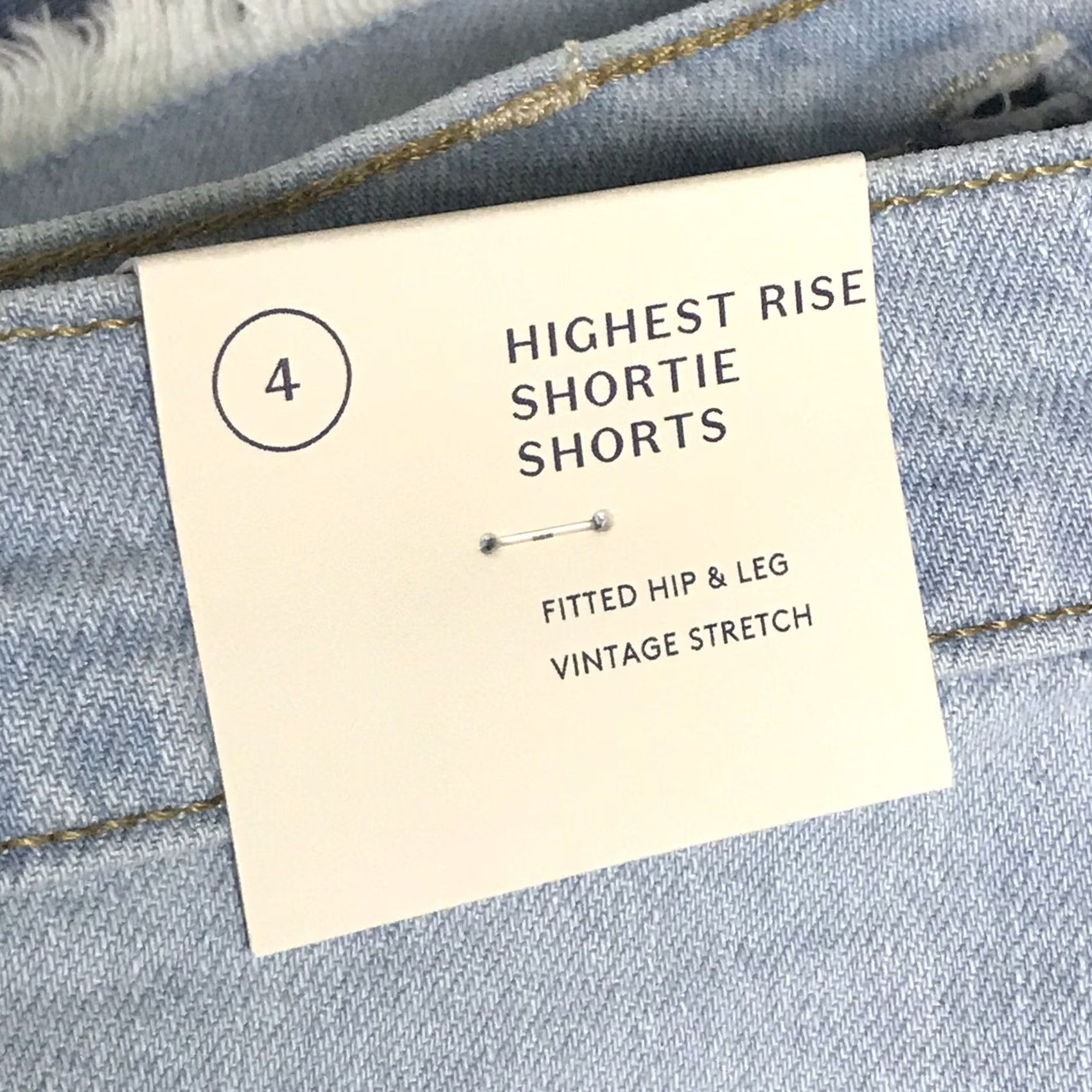 Vintage VINTAGE Universal Thread Women Light Blue High-Rise Denim Shorts 4 Light 3” Inseam Denim Stretch Frayed Distressed 5-Pocket Casual Western Womens Size 27" / US 4 / IT 40 - 4 Thumbnail
