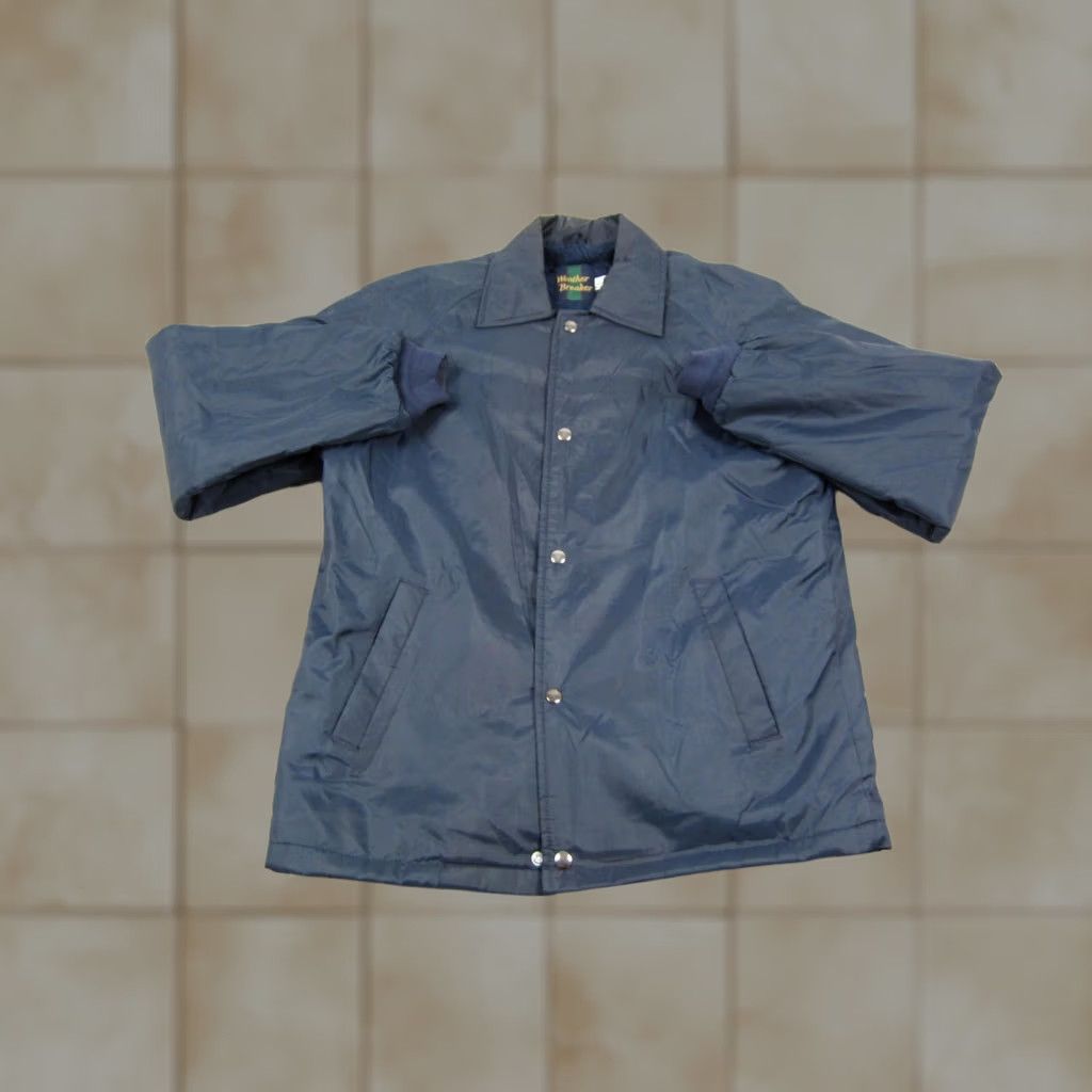 Vintage VINTAGE Weather Breaker Jacket Mens Bomber Jacket Blue 90s Lined Nylon Zip Small S Size US S / EU 44-46 / 1 - 1 Thumbnail