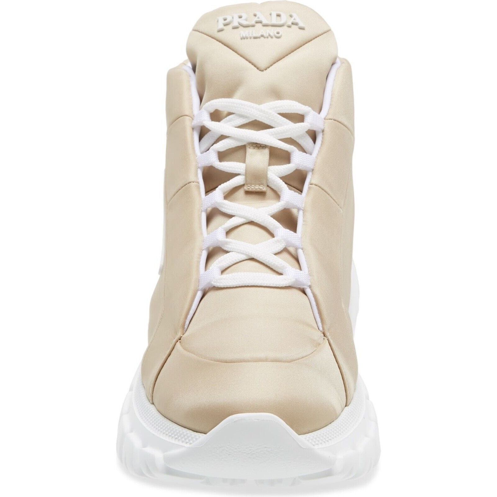 Prada Rush Piuma Nylon Platform Flat High Top Trainer Sneaker 39 Size US 9 / IT 39 - 6 Thumbnail