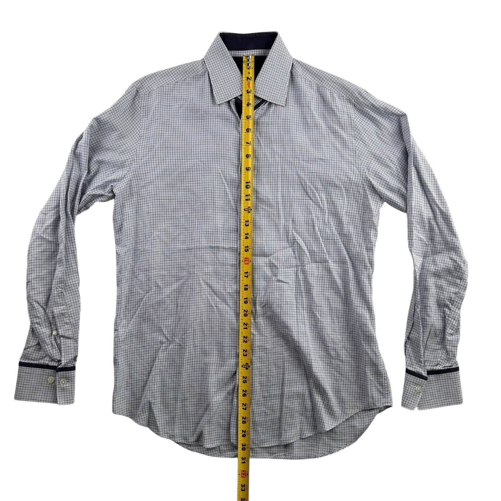 Pal Zileri Pal Zileri Men’s Cotton Blend Plaid Button-Down Shirt Blue • Size US M / EU 48-50 / 2 - 5 Thumbnail