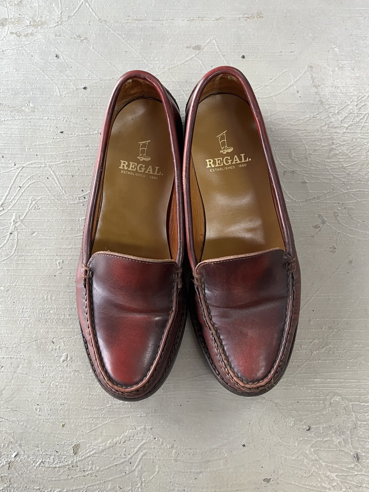 REGAL Regal The Row Style Wine Burgundy Penny Loafers Size US 6.5 / EU 39-40 - 2 Thumbnail