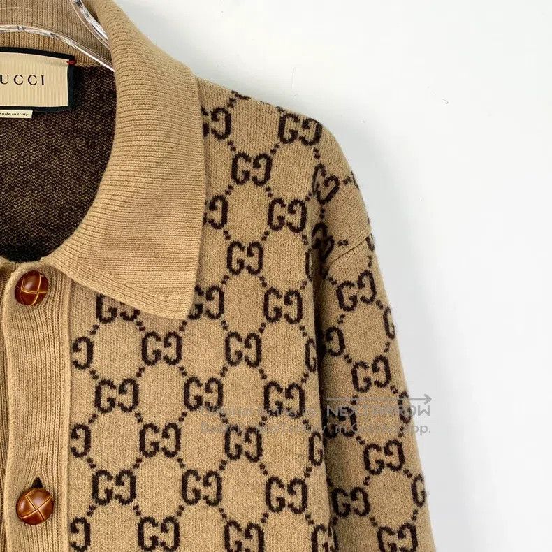 Gucci Gucci Brown logo jacquart full print wool lapel single-bre Size US XL / EU 56 / 4 - 3 Thumbnail