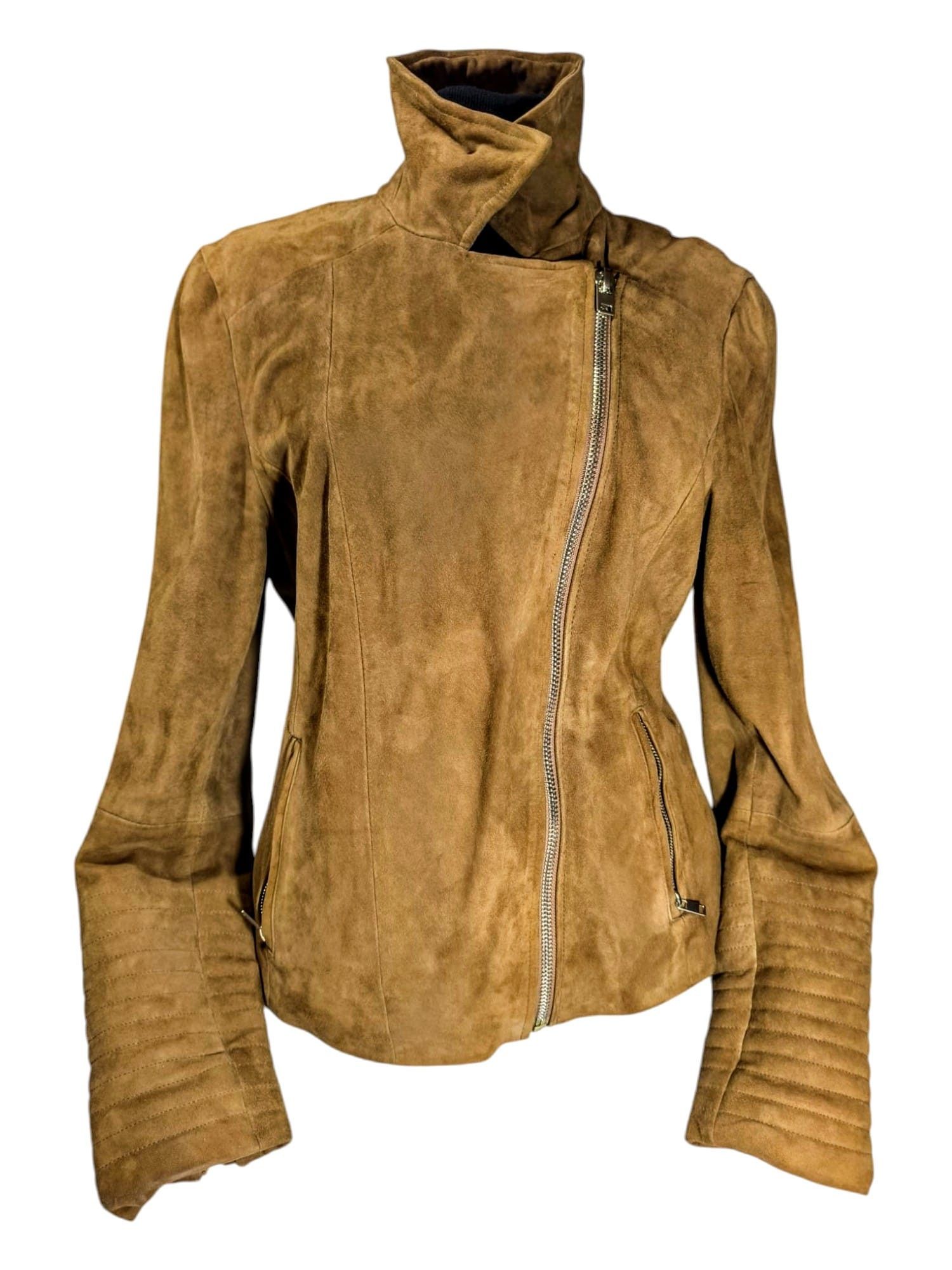 Hysteric Glamour Esprit Suede Leather Biker Avantgarde Jacket Slanted Zip Size M / US 6-8 / IT 42-44 - 1 Thumbnail
