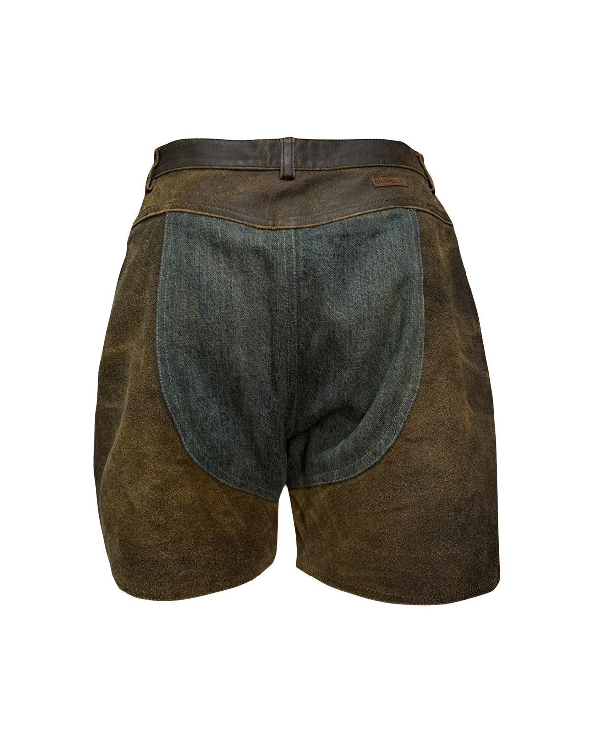 Chanel CHANEL Fall Winter 2000 Leather × Denim Hybrid Shorts Size 27" / US 4 / IT 40 - 2 Thumbnail