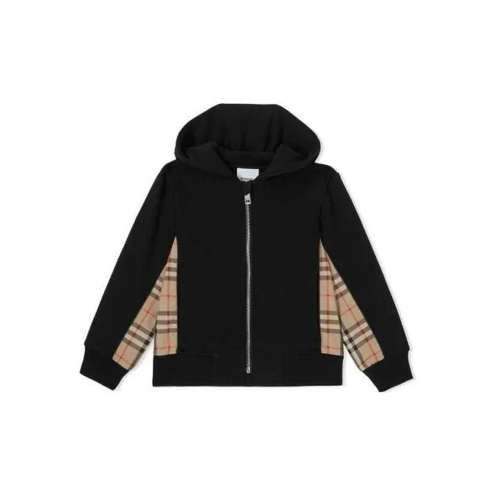 Burberry Burberry Burberry Kids SS23 Black Plaid Hoodie-2507 Size US L / EU 52-54 / 3 - 2 Thumbnail